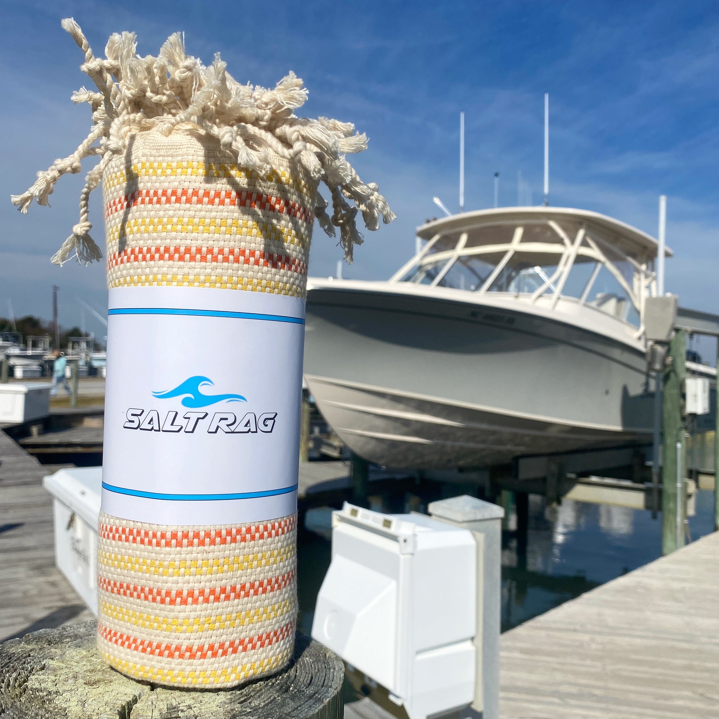 The Atlantic Rag (Orange) – Salt Rag™ Turkish Beach Towel