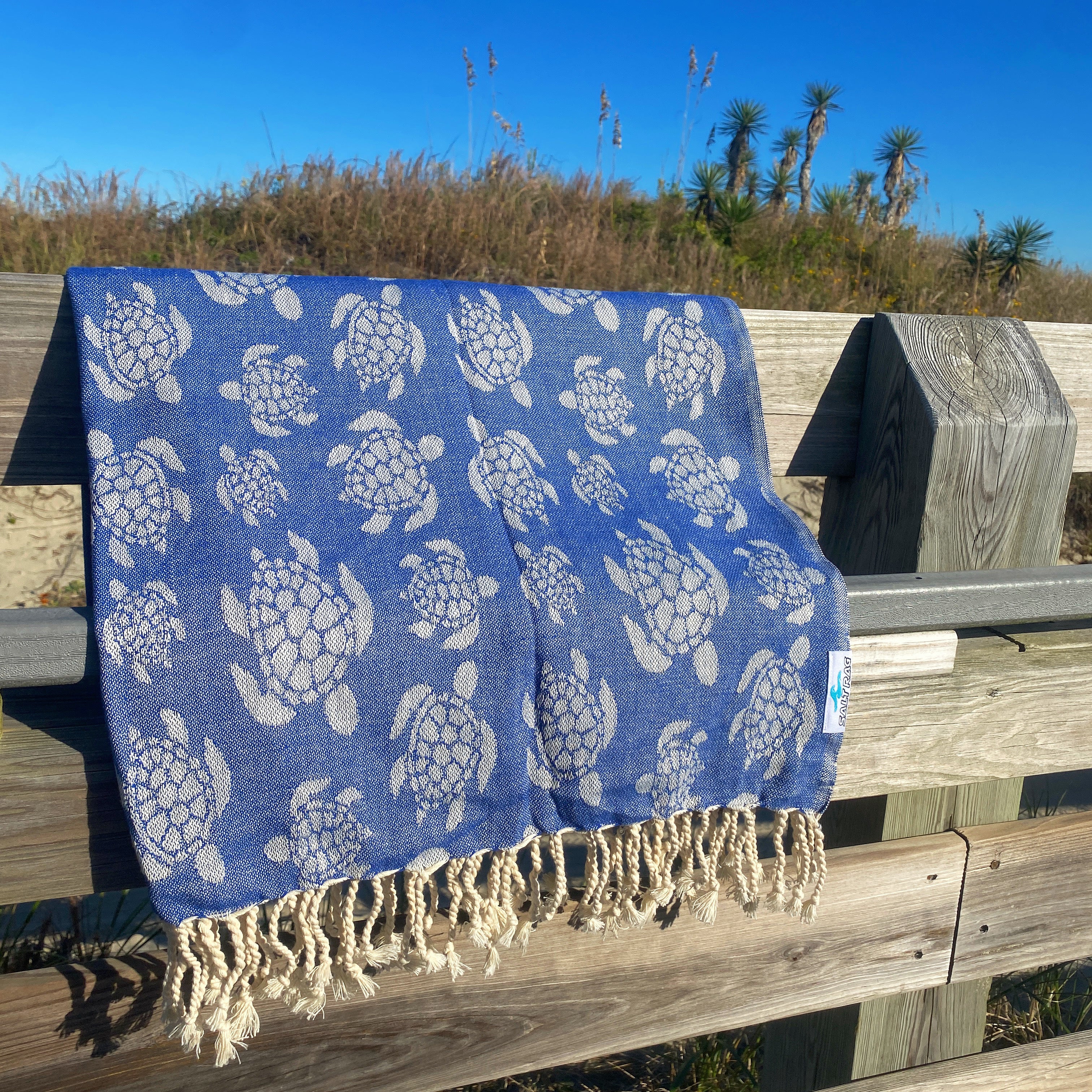 Blue Mako Rag - Turkish Beach Towel – Salt Rag Beach Towels