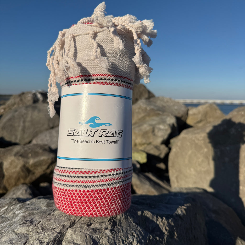 The Angler Rag (Red) – Salt Rag™ Turkish Beach Towel