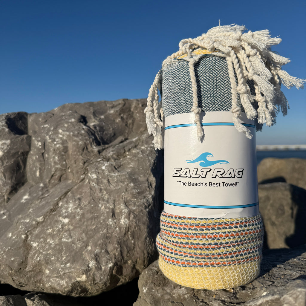 The Angler Rag (Yellow) – Salt Rag™ Turkish Beach Towel