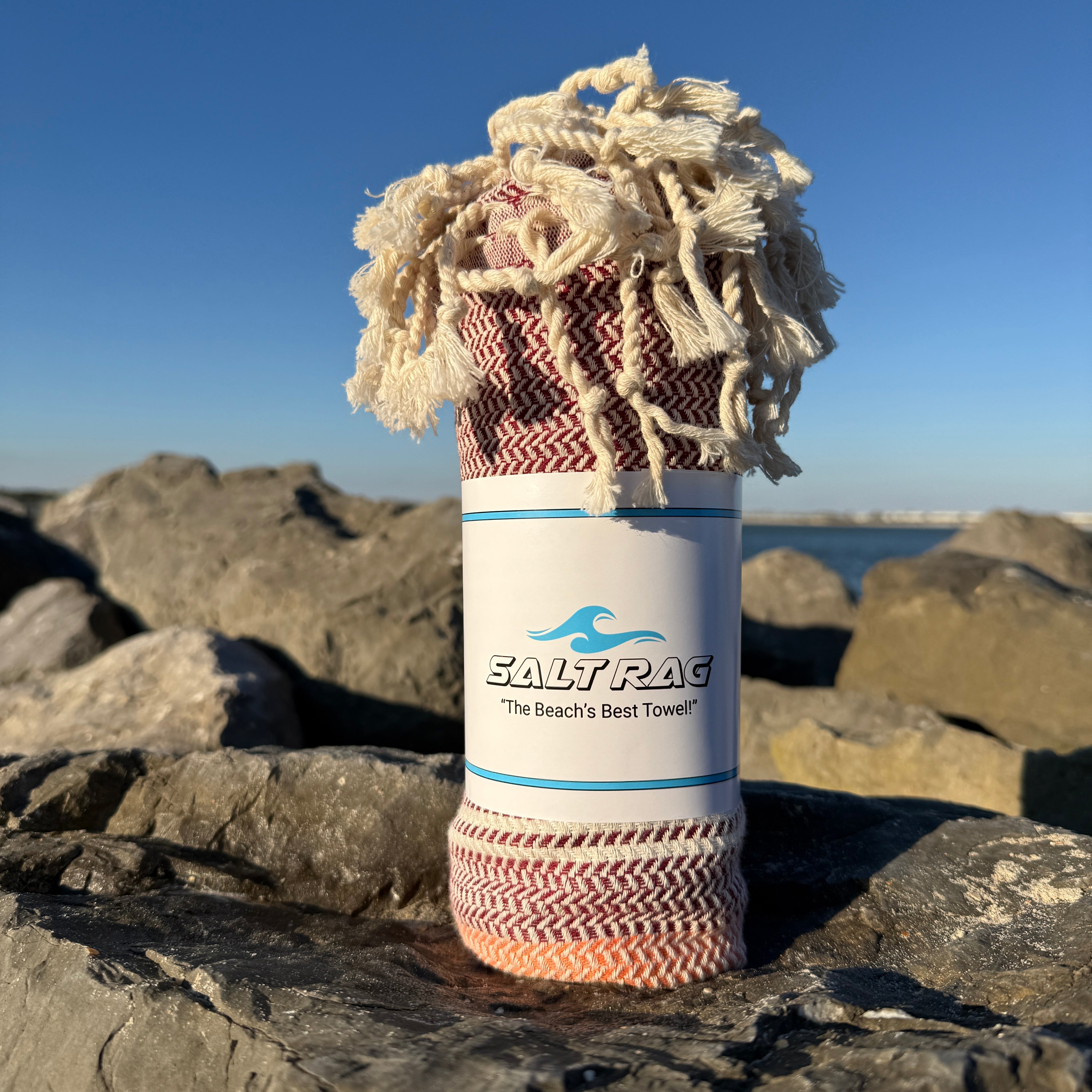 The Jetty Rag (Red) – Salt Rag™ Turkish Beach Towel