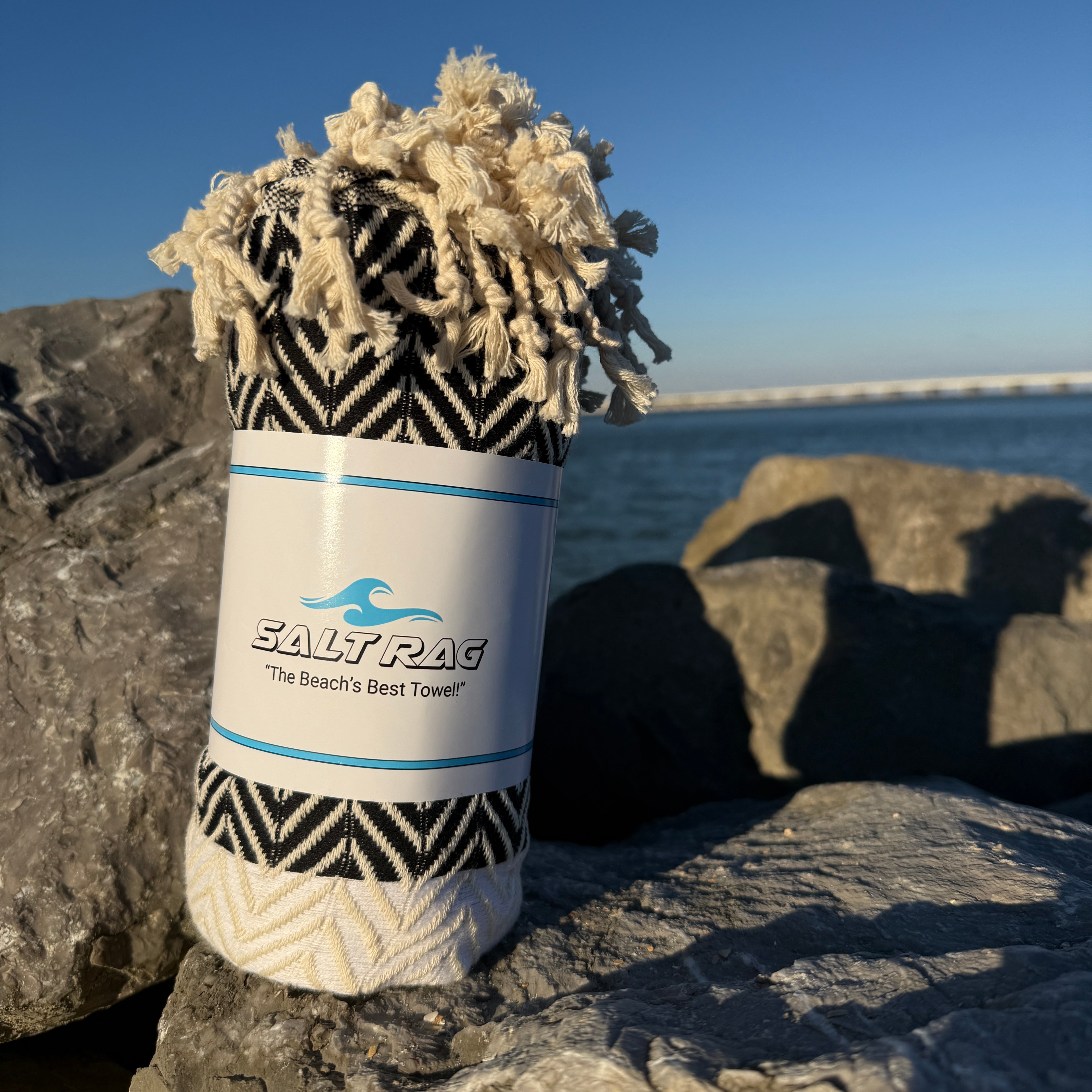 The Royal Rag (Black) – Salt Rag™ Turkish Beach Towel