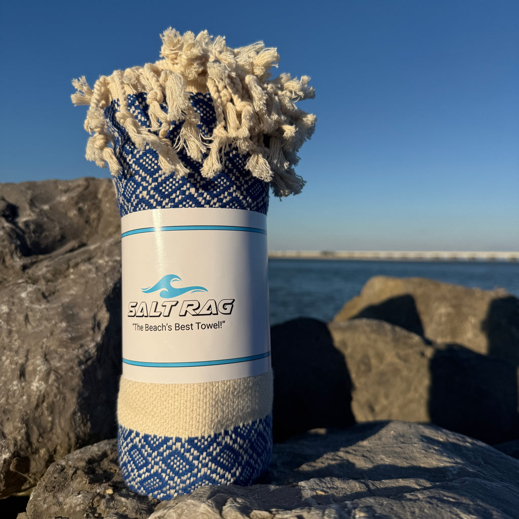 The Crab Trap Rag (Blue) – Salt Rag™ Turkish Beach Towel
