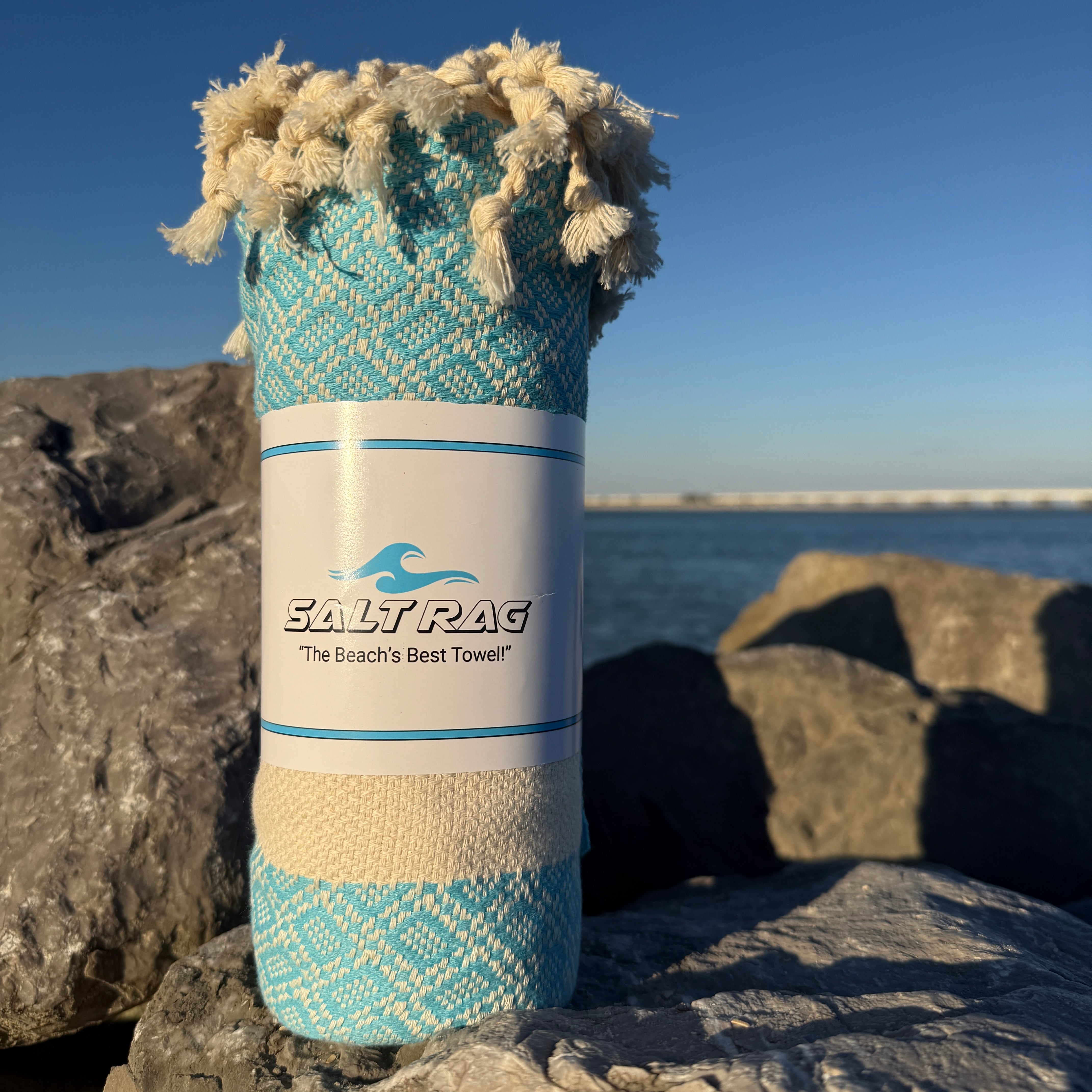 The Crab Trap Rag (Turquoise) – Salt Rag™ Turkish Beach Towel