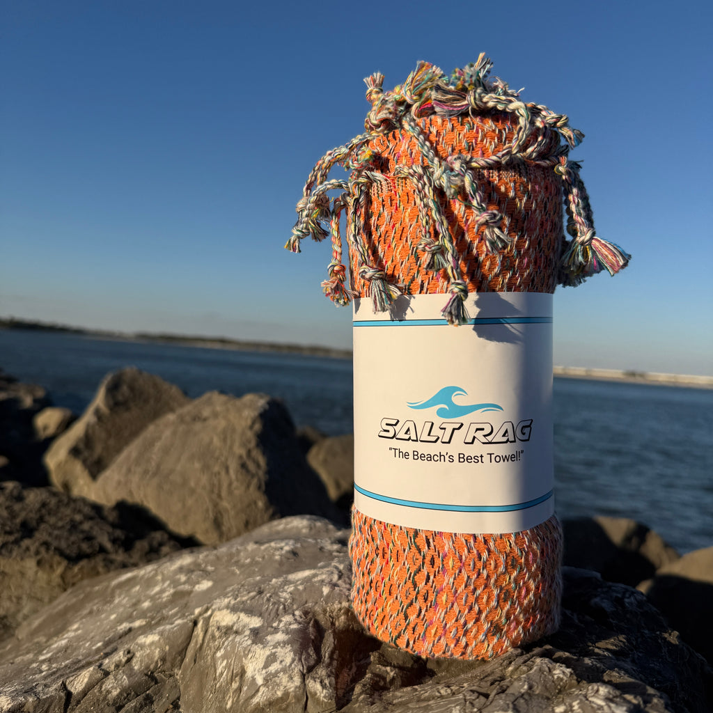 The Ahi Rag (Orange) – Salt Rag™ Turkish Beach Towel