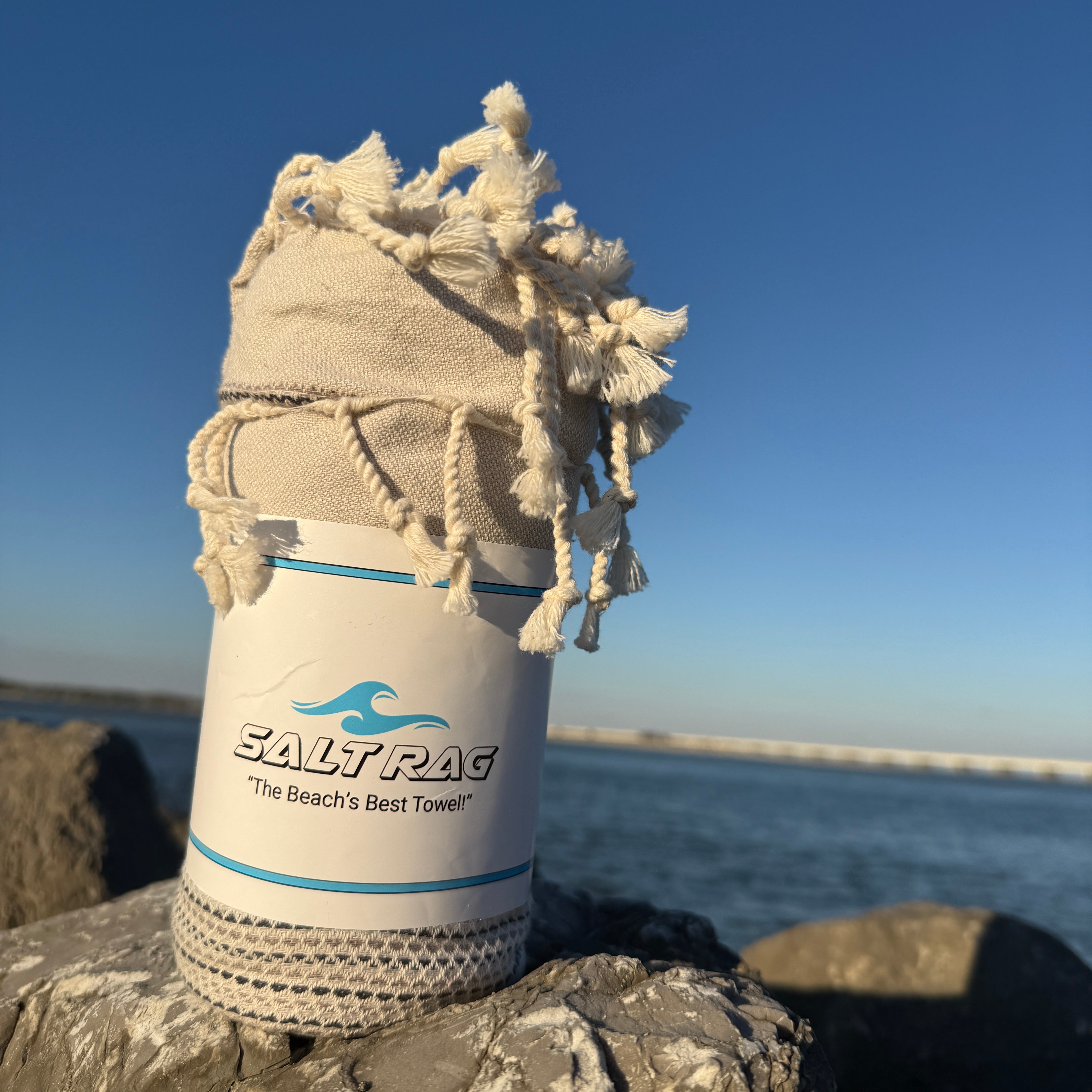 The Angler Rag (Grey) - Salt Rag™ Turkish Beach Towel