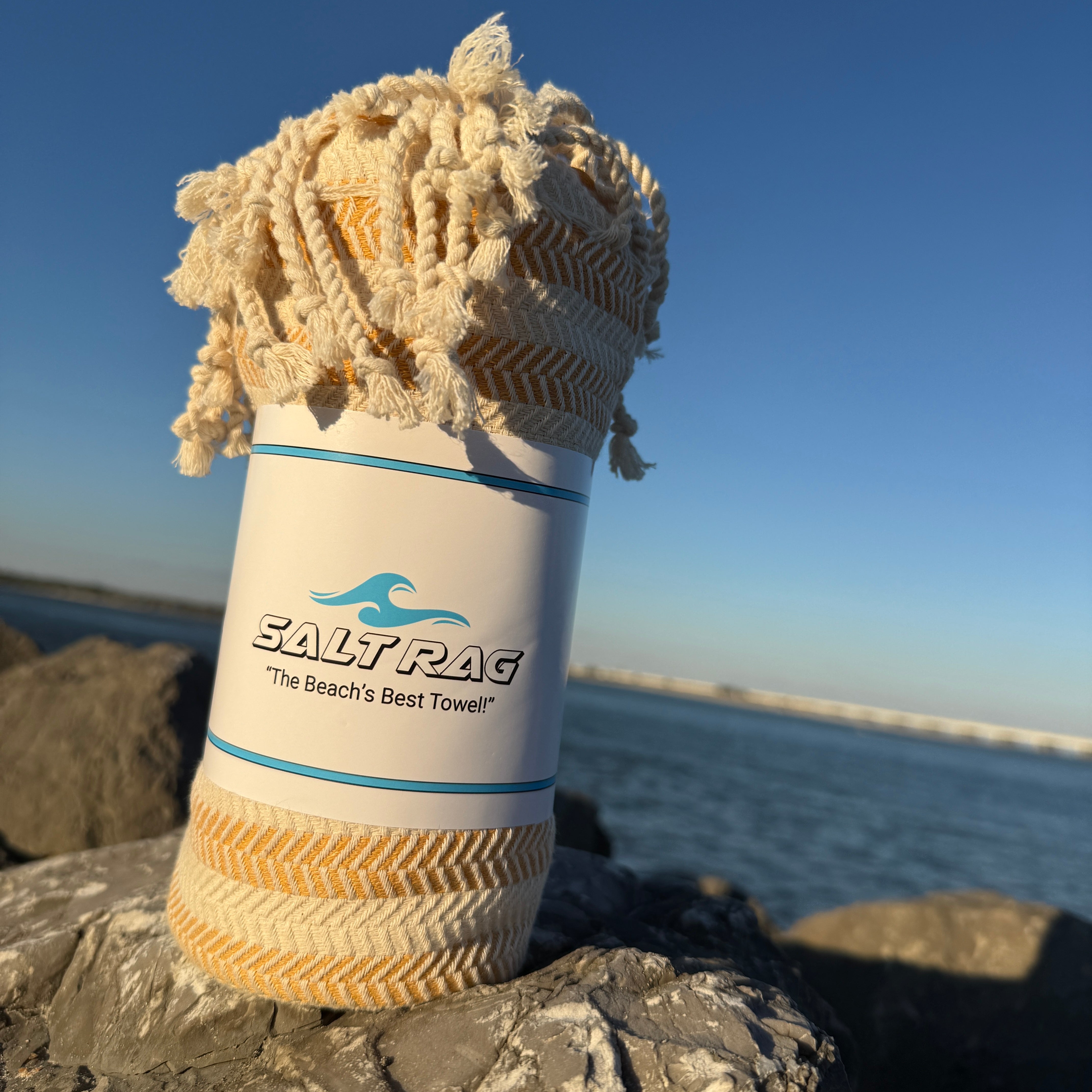 The Tidemark Rag (Yellow) – Salt Rag™ Turkish Beach Towel