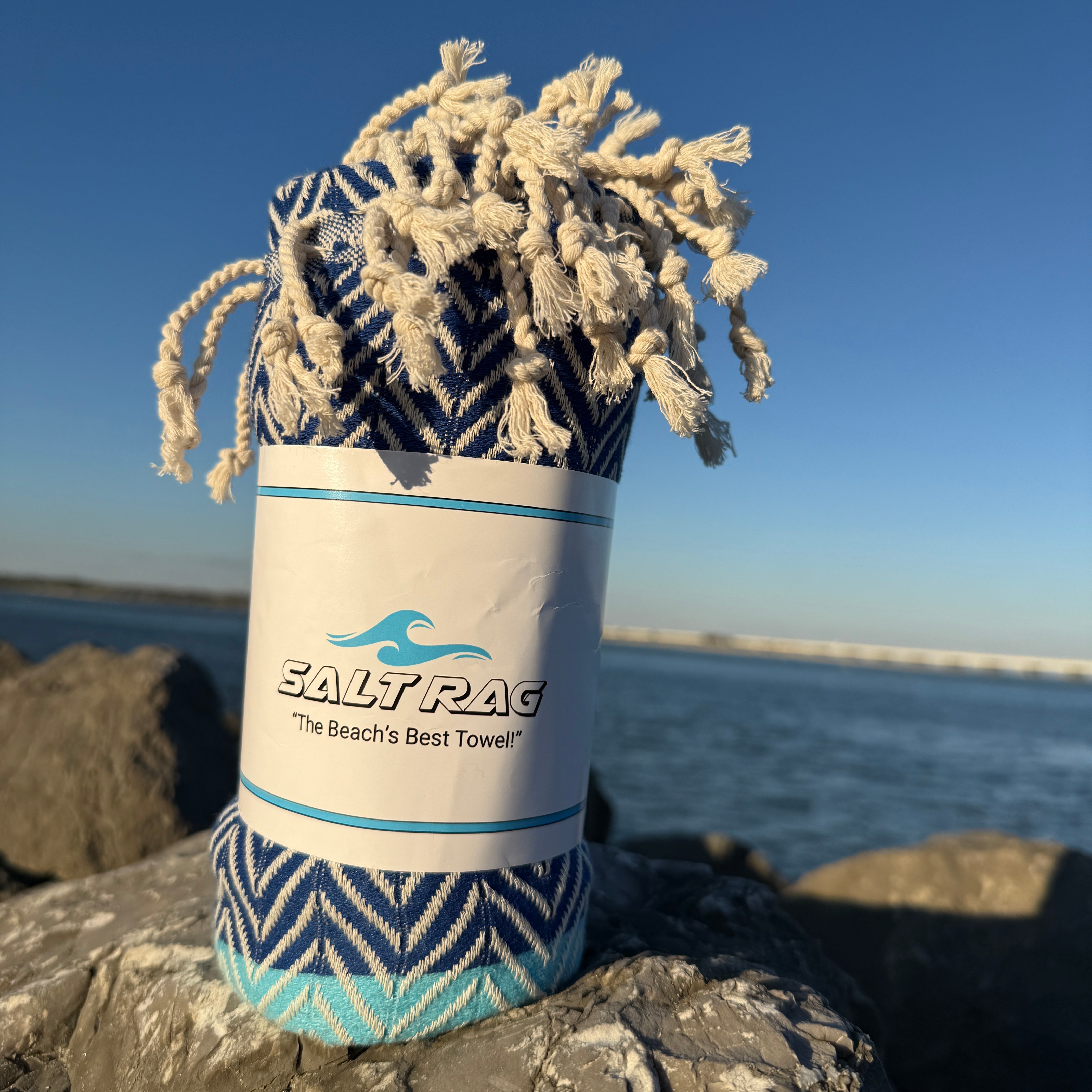 The Royal Rag (Blue) - Salt Rag™ Turkish Beach Towel