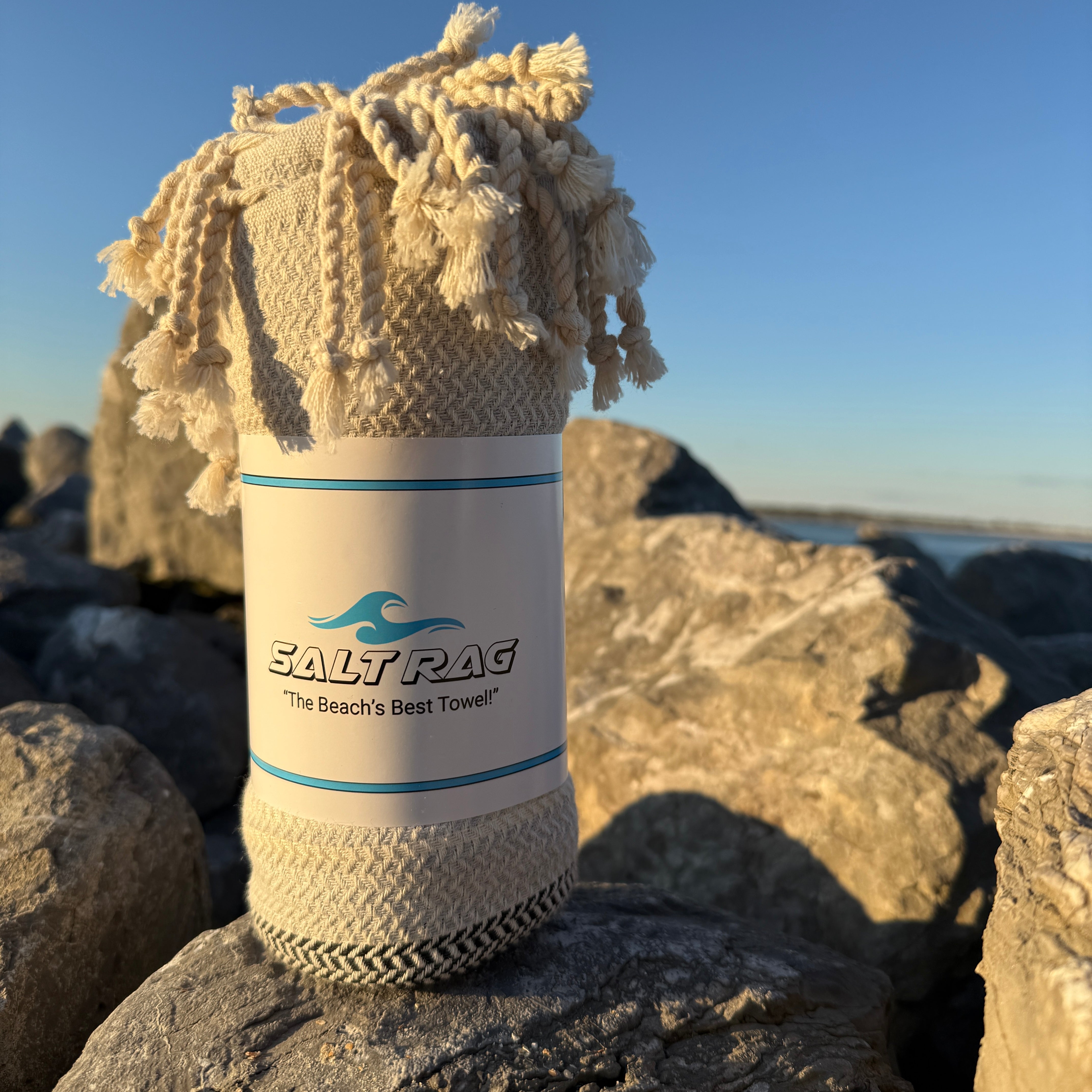 The Jetty Rag (Grey) – Salt Rag™ Turkish Beach Towel
