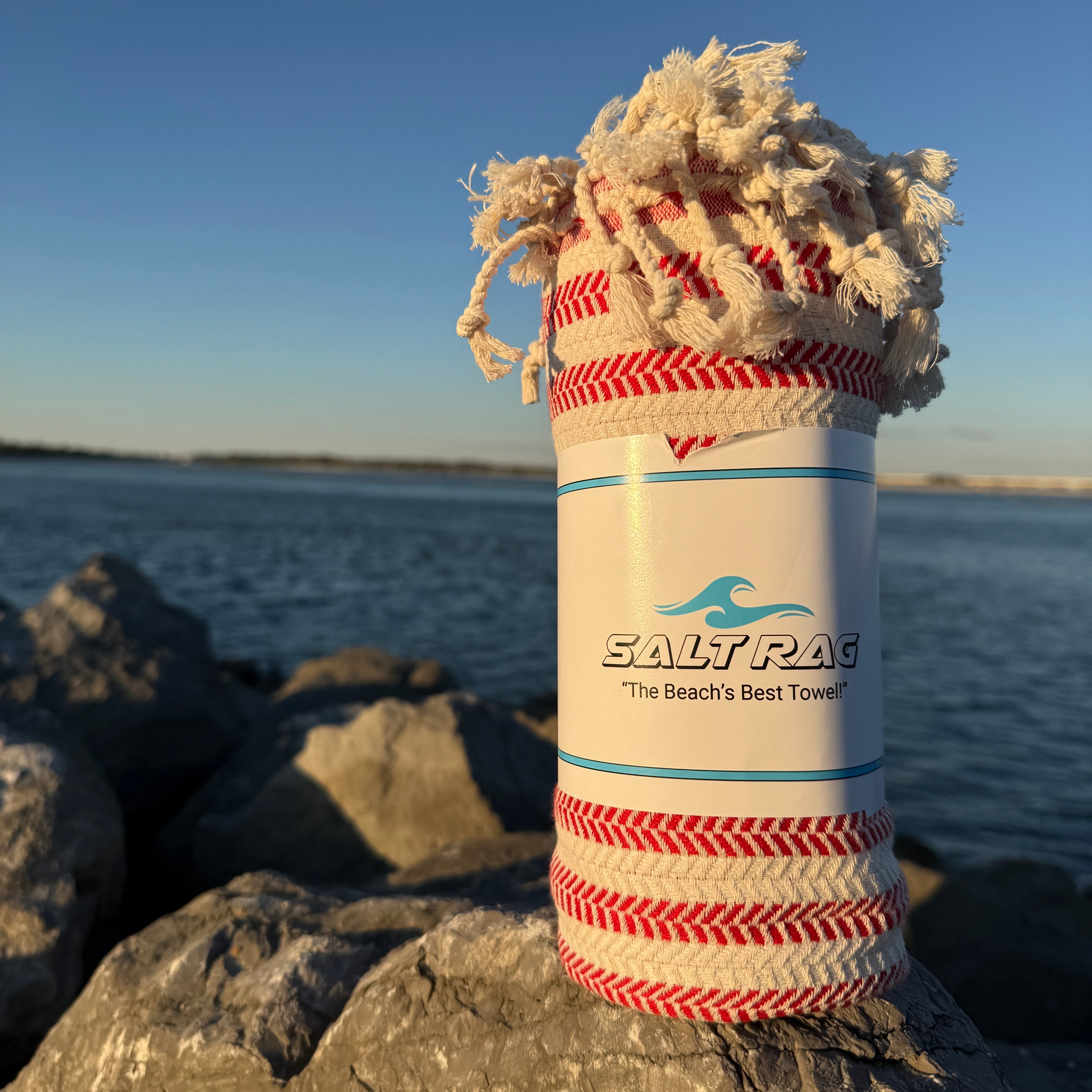 The Tidemark Rag (Red) – Salt Rag™ Turkish Beach Towel