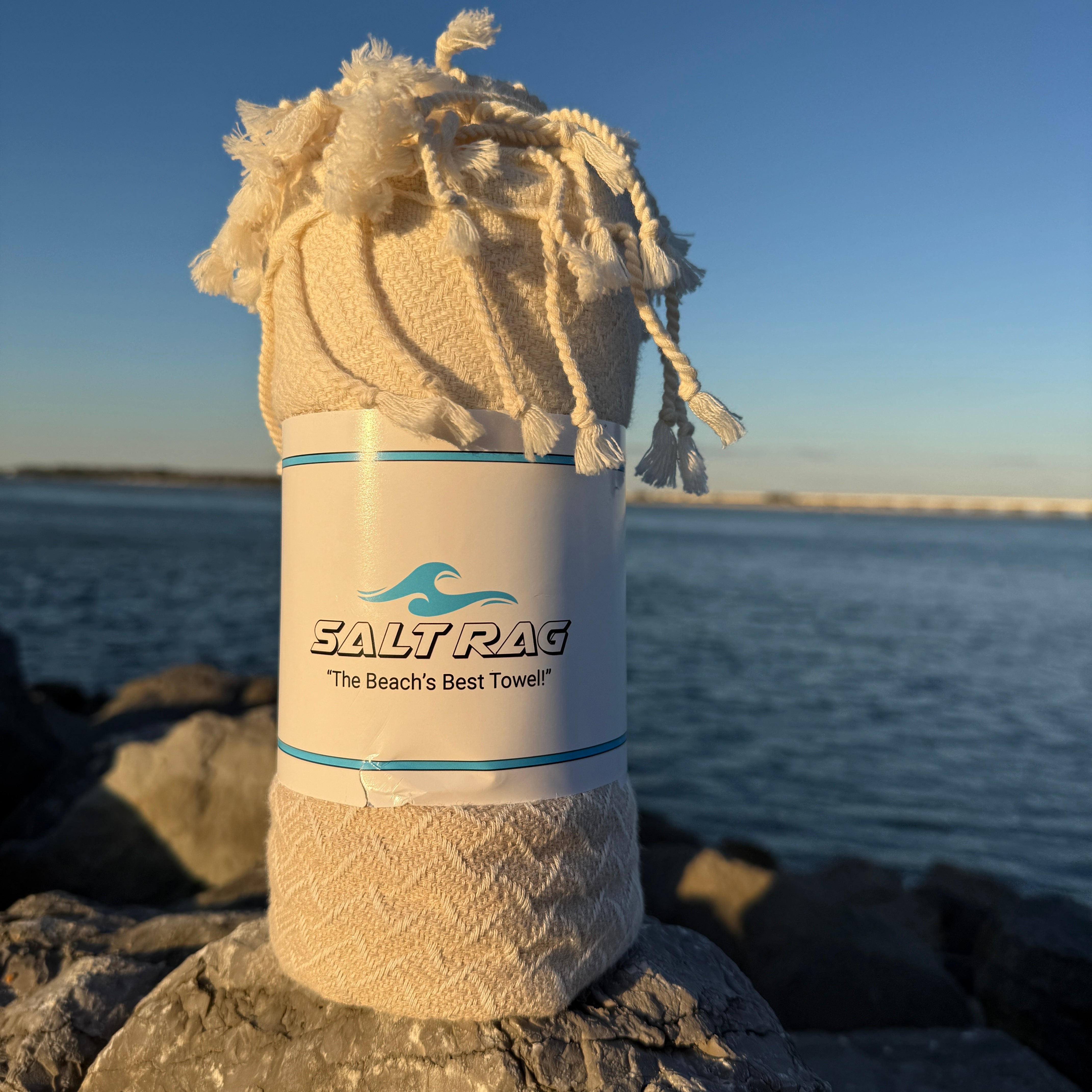The Wave Rag (Tan) – Salt Rag™ Turkish Beach Towel