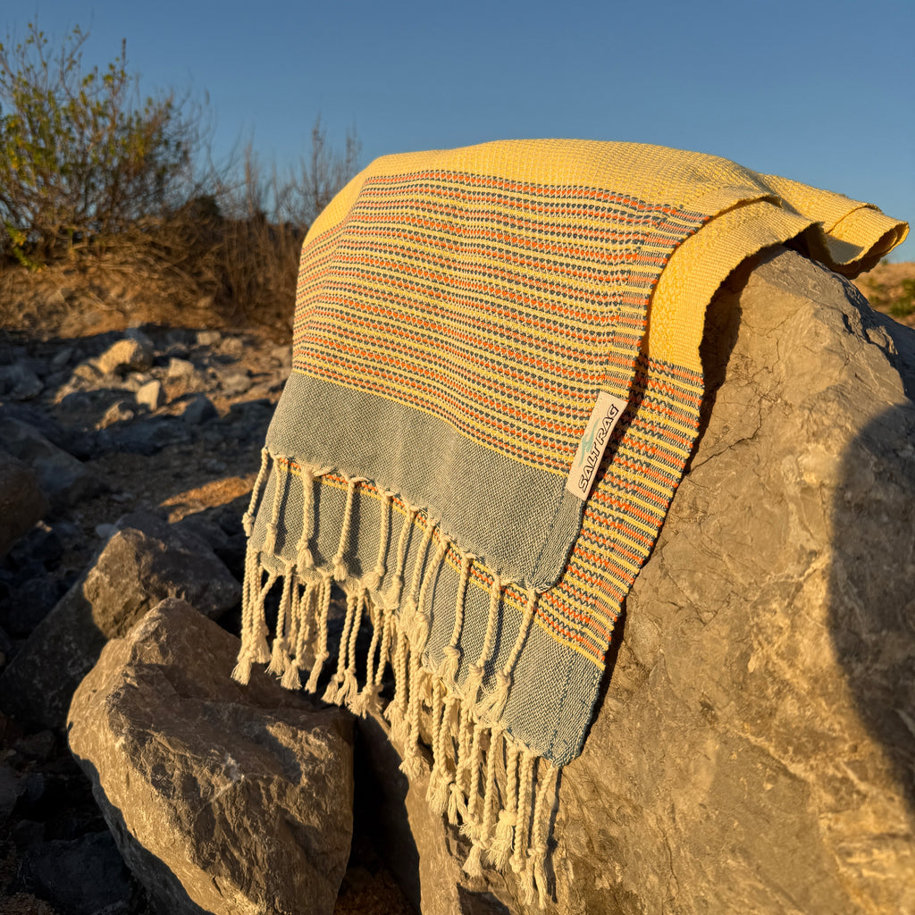 The Angler Rag (Yellow) – Salt Rag™ Turkish Beach Towel