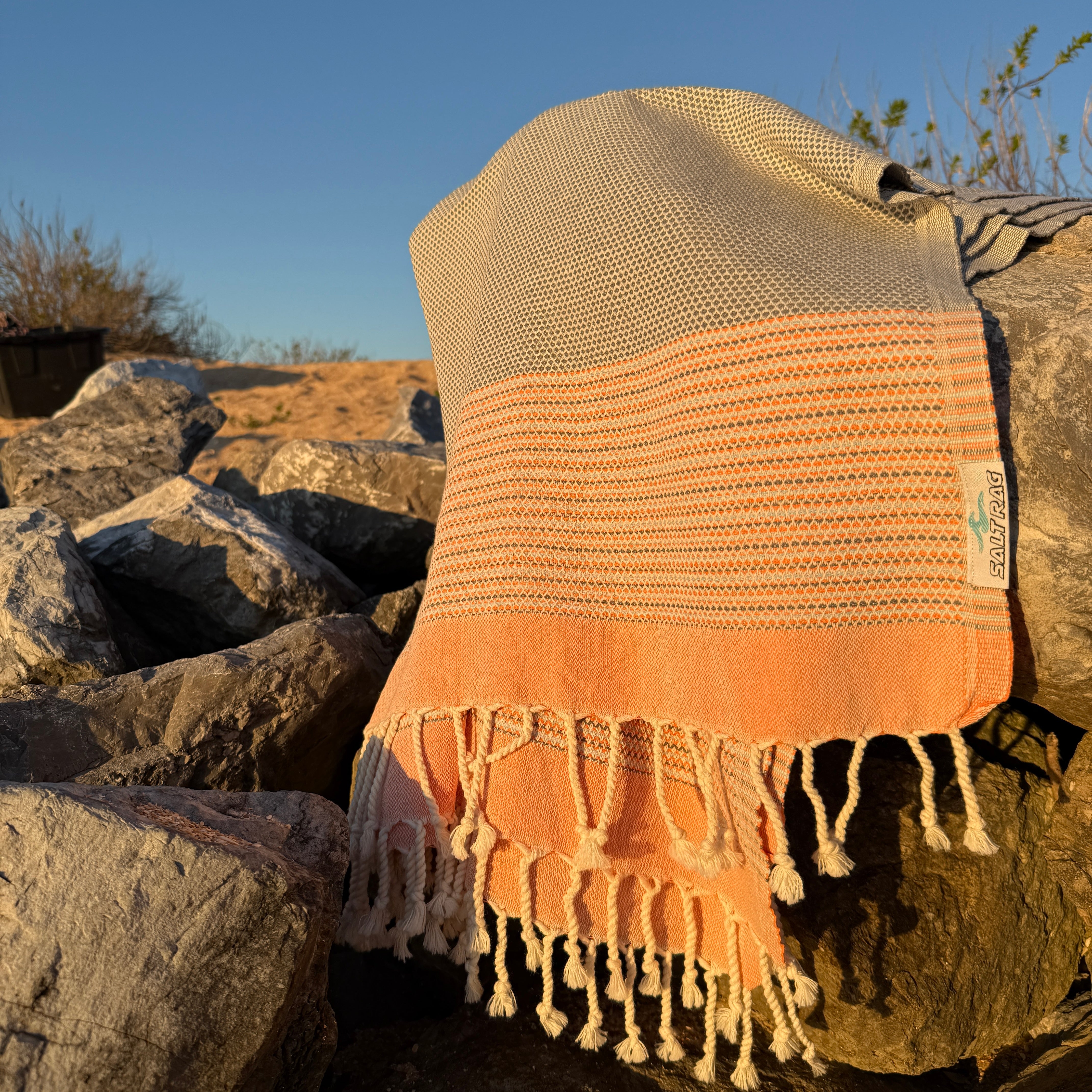 The Angler Rag (Orange) – Salt Rag™ Turkish Beach Towel