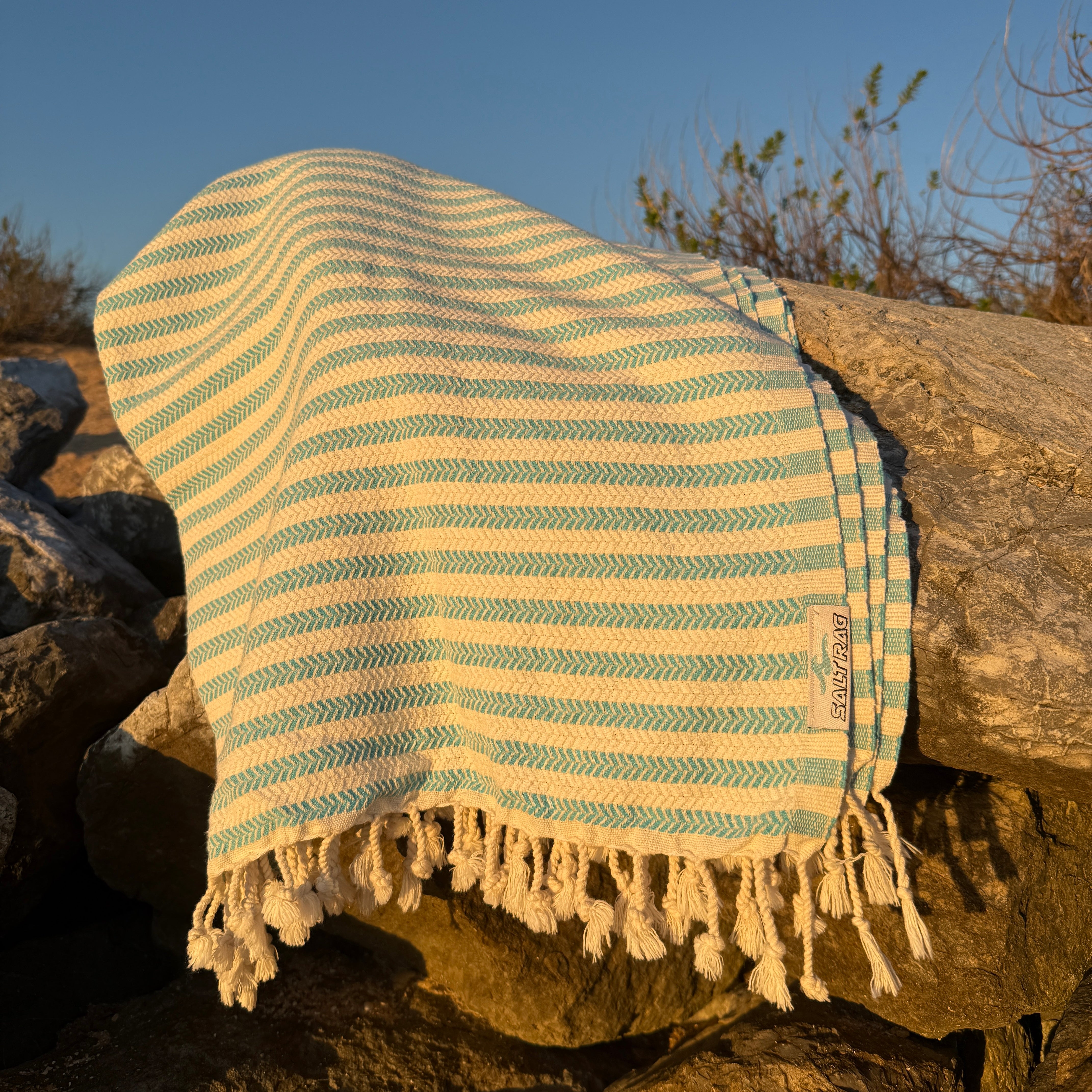 The Tidemark Rag (Turquoise) – Salt Rag™ Turkish Beach Towel