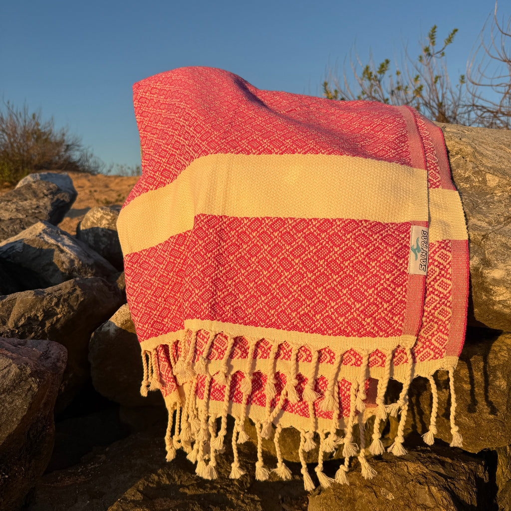 The Crab Trap Rag (Pink) – Salt Rag™ Turkish Beach Towel