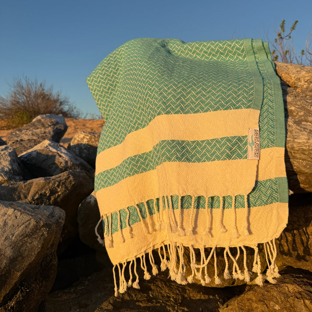 The Wave Rag (Green) – Salt Rag™ Turkish Beach Towel