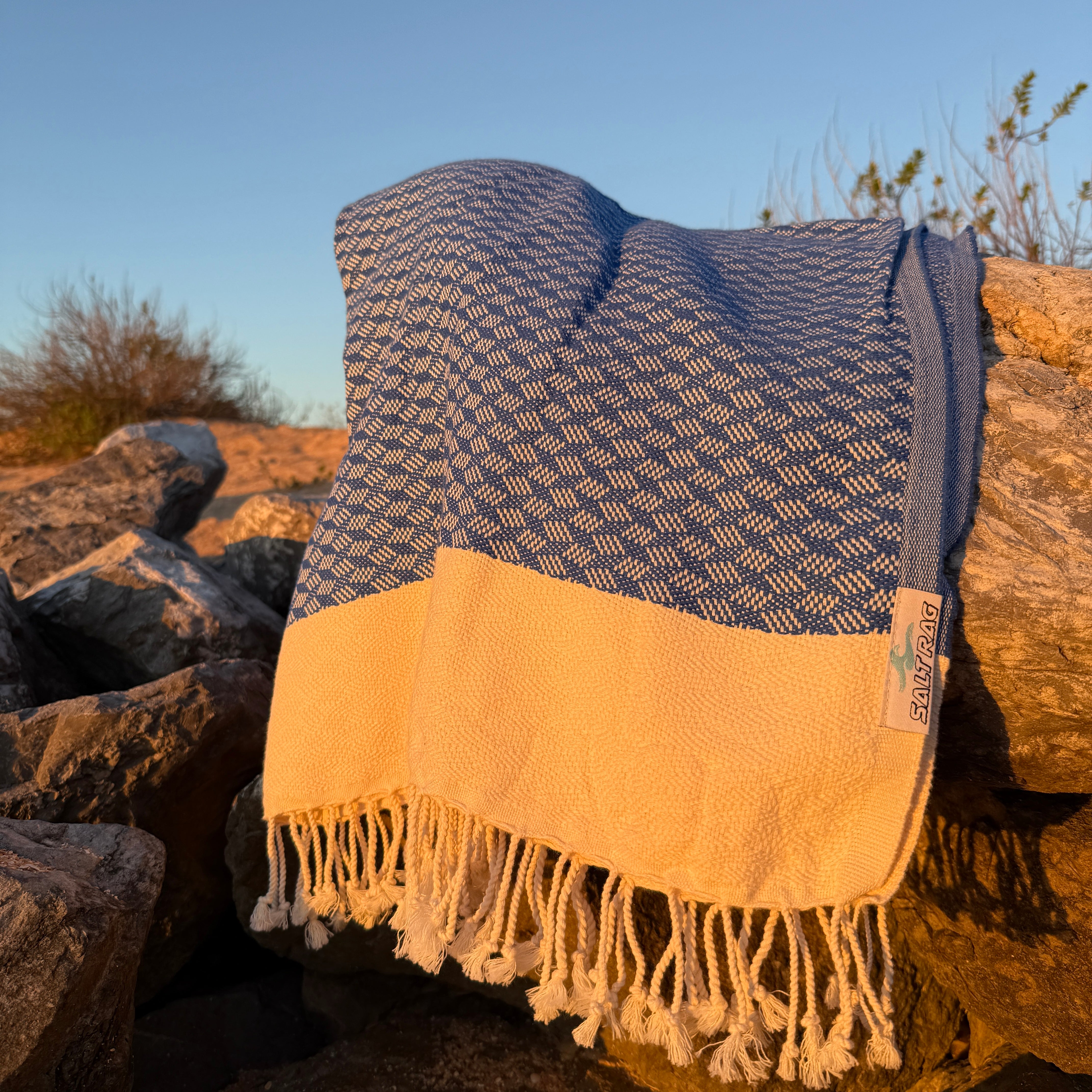 The Ripple Rag (Blue) – Salt Rag™ Turkish Beach Towel