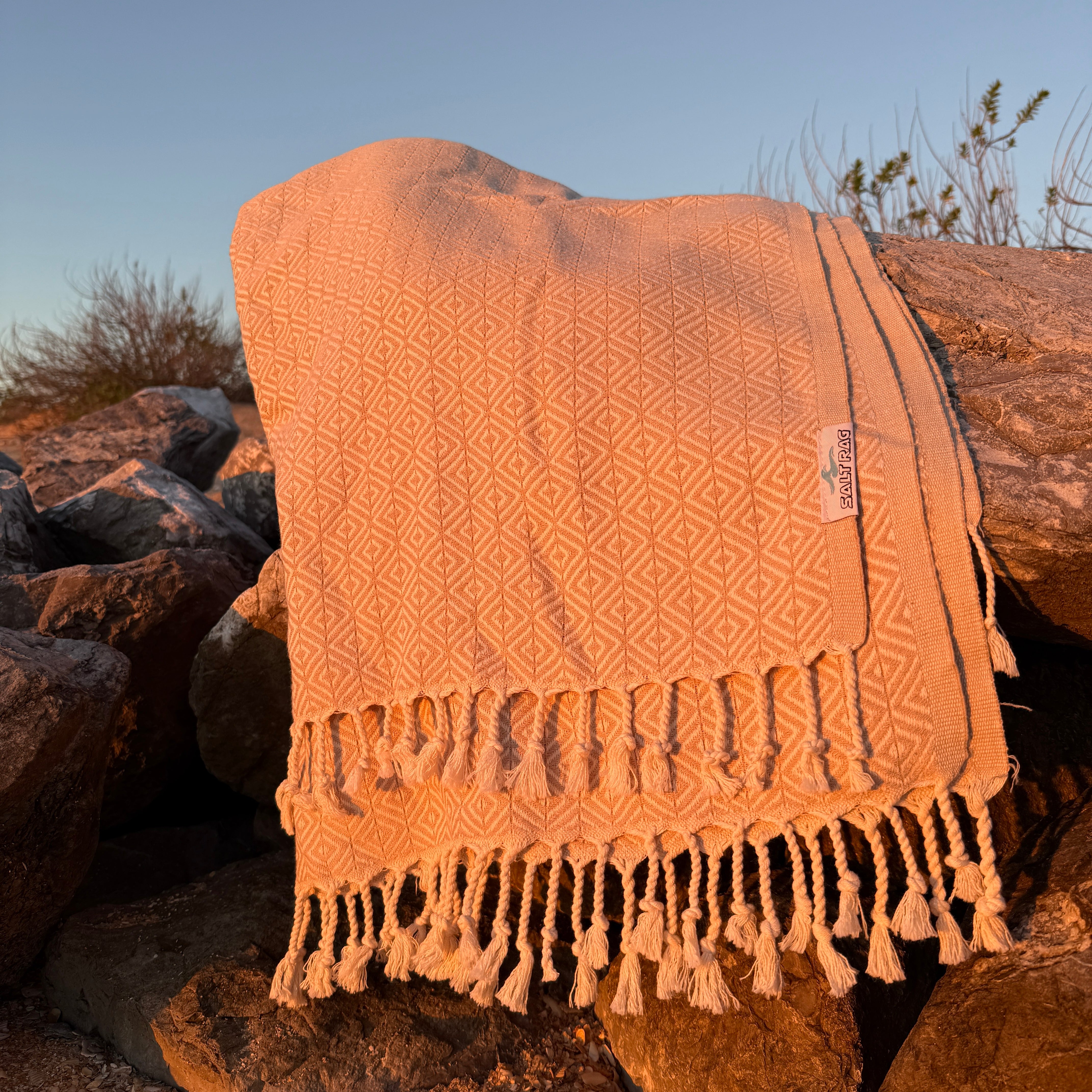 The Sandbar Rag (Tan) – Salt Rag™ Turkish Beach Towel