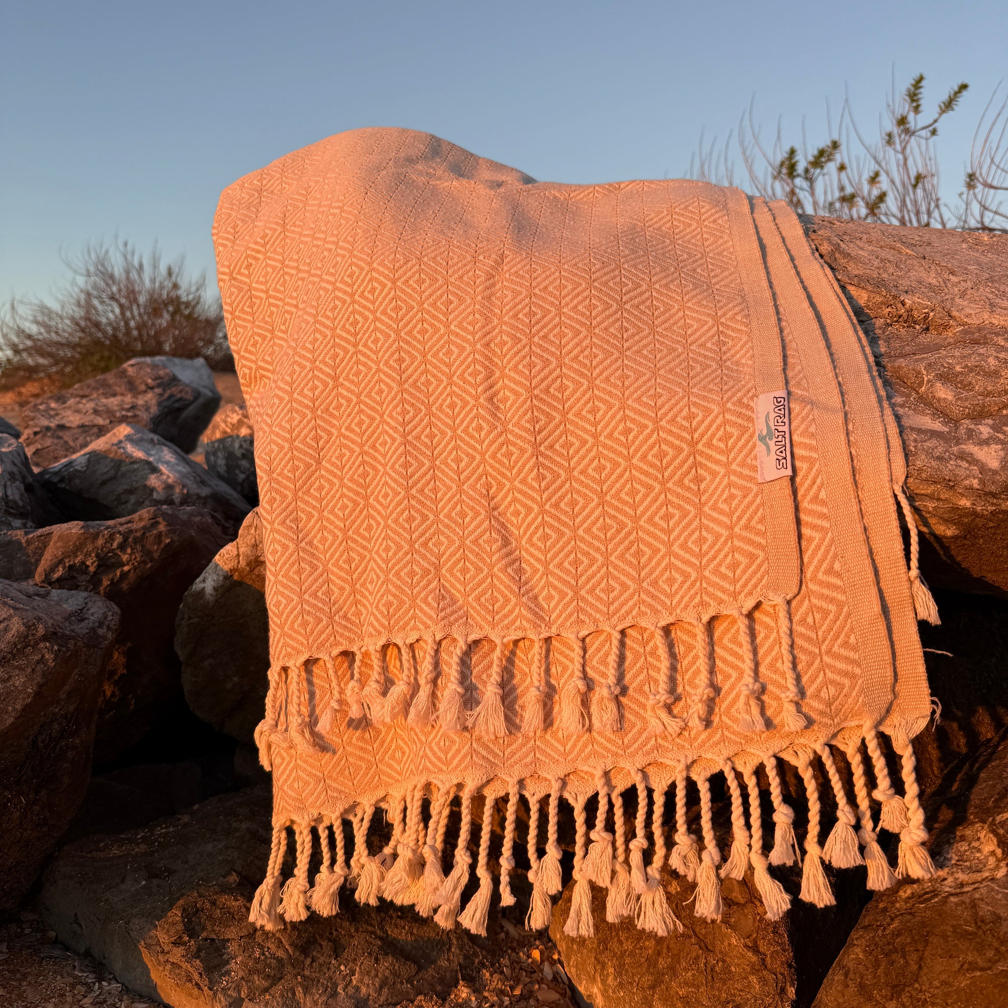 The Sandbar Rag (Tan) – Salt Rag™ Turkish Beach Towel