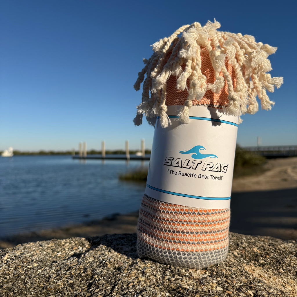 The Angler Rag (Orange) – Salt Rag™ Turkish Beach Towel
