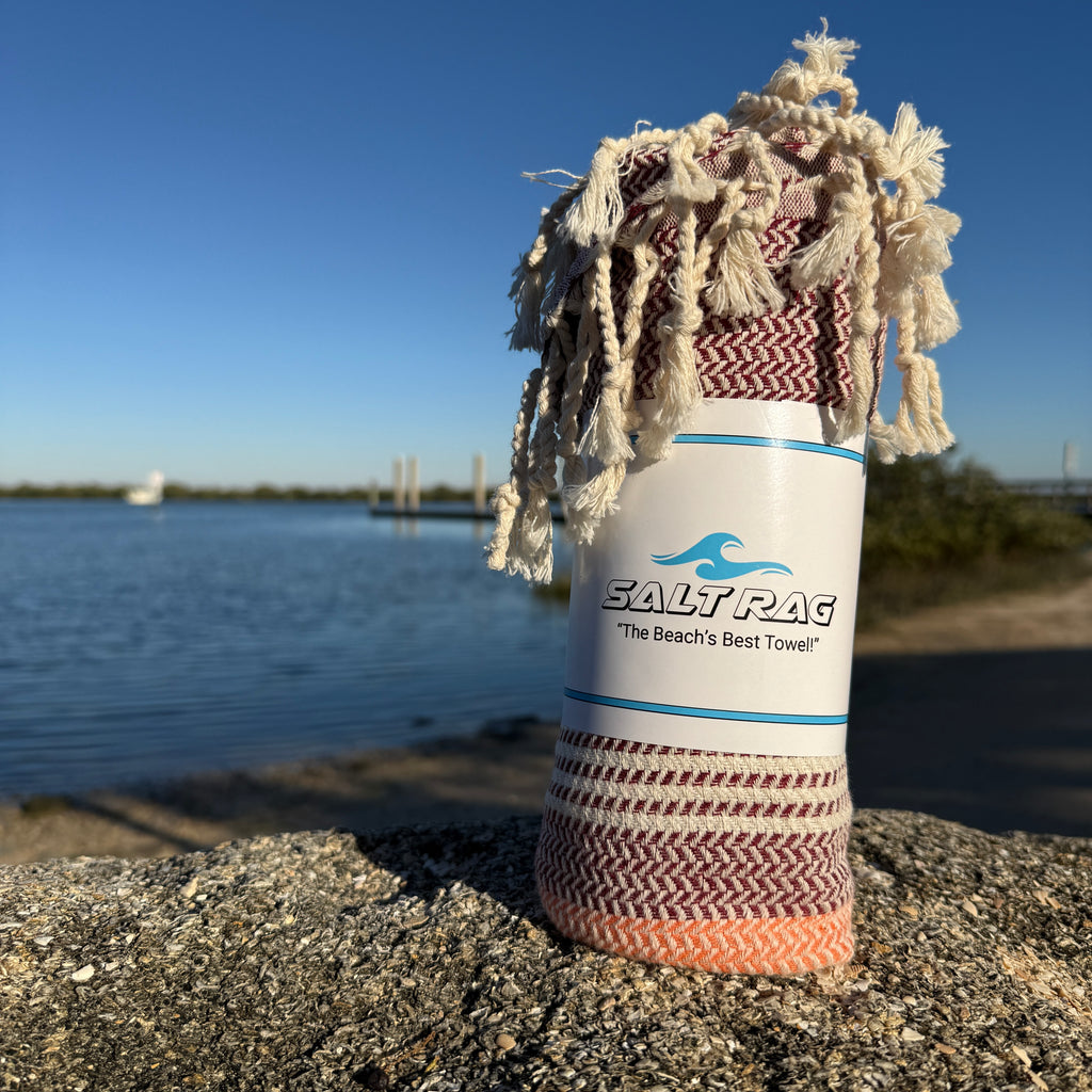 The Jetty Rag (Red) – Salt Rag™ Turkish Beach Towel