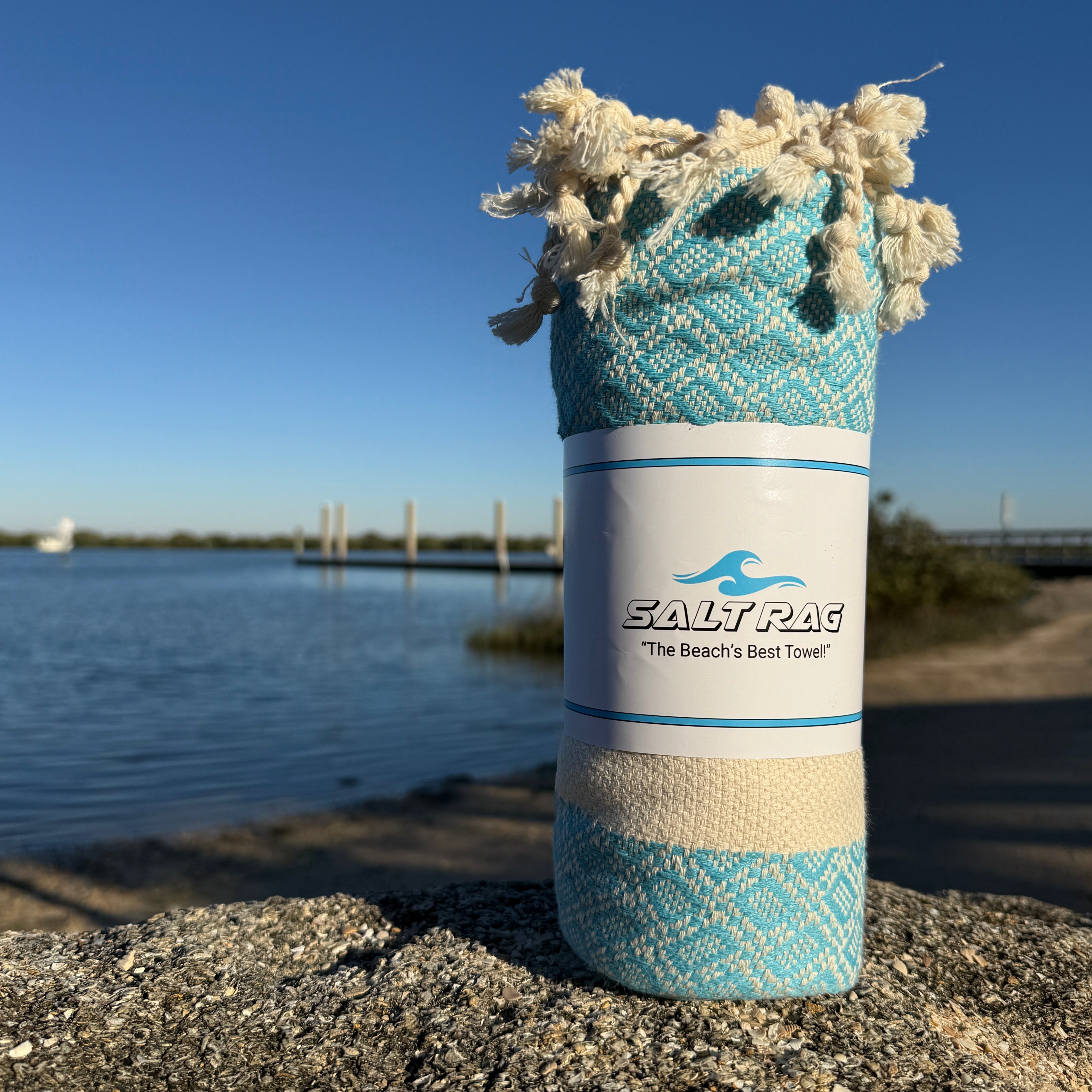 The Crab Trap Rag (Turquoise) – Salt Rag™ Turkish Beach Towel