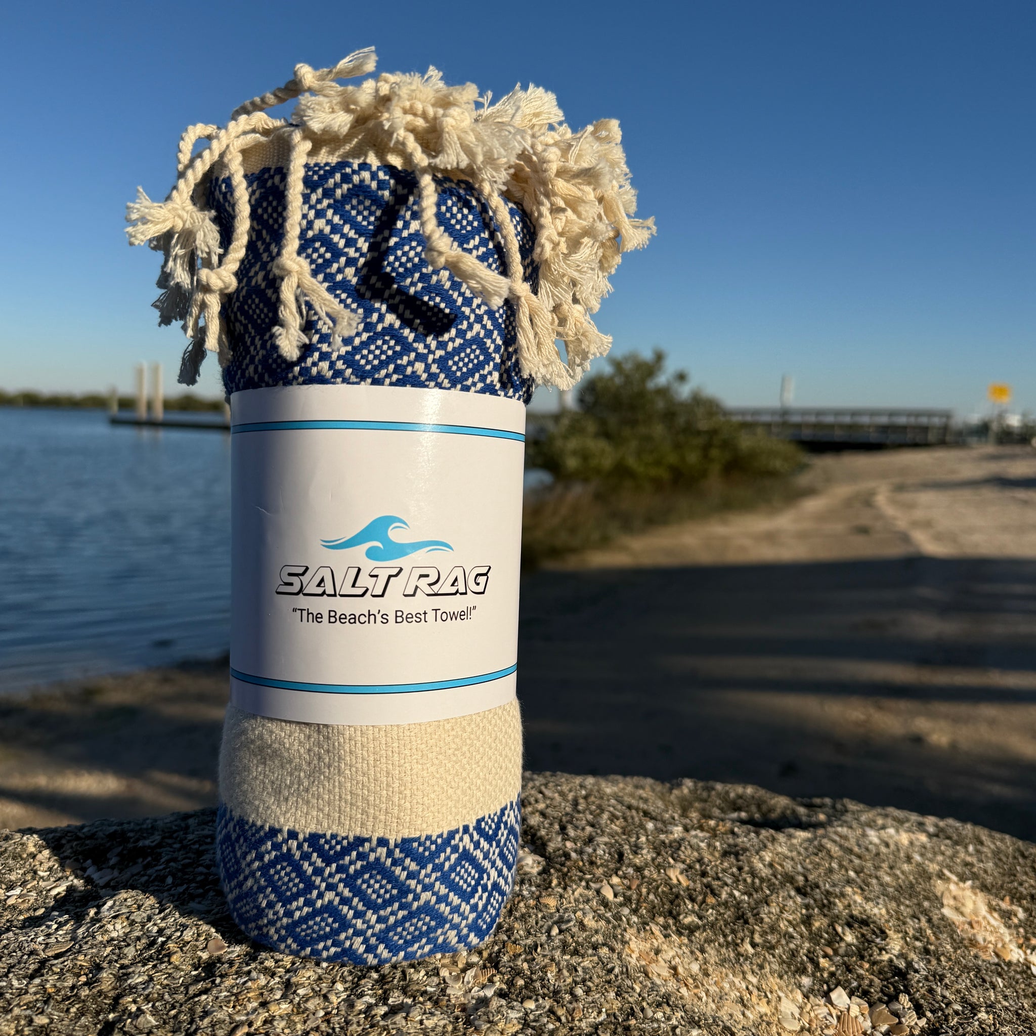 The Crab Trap Rag (Blue) – Salt Rag™ Turkish Beach Towel