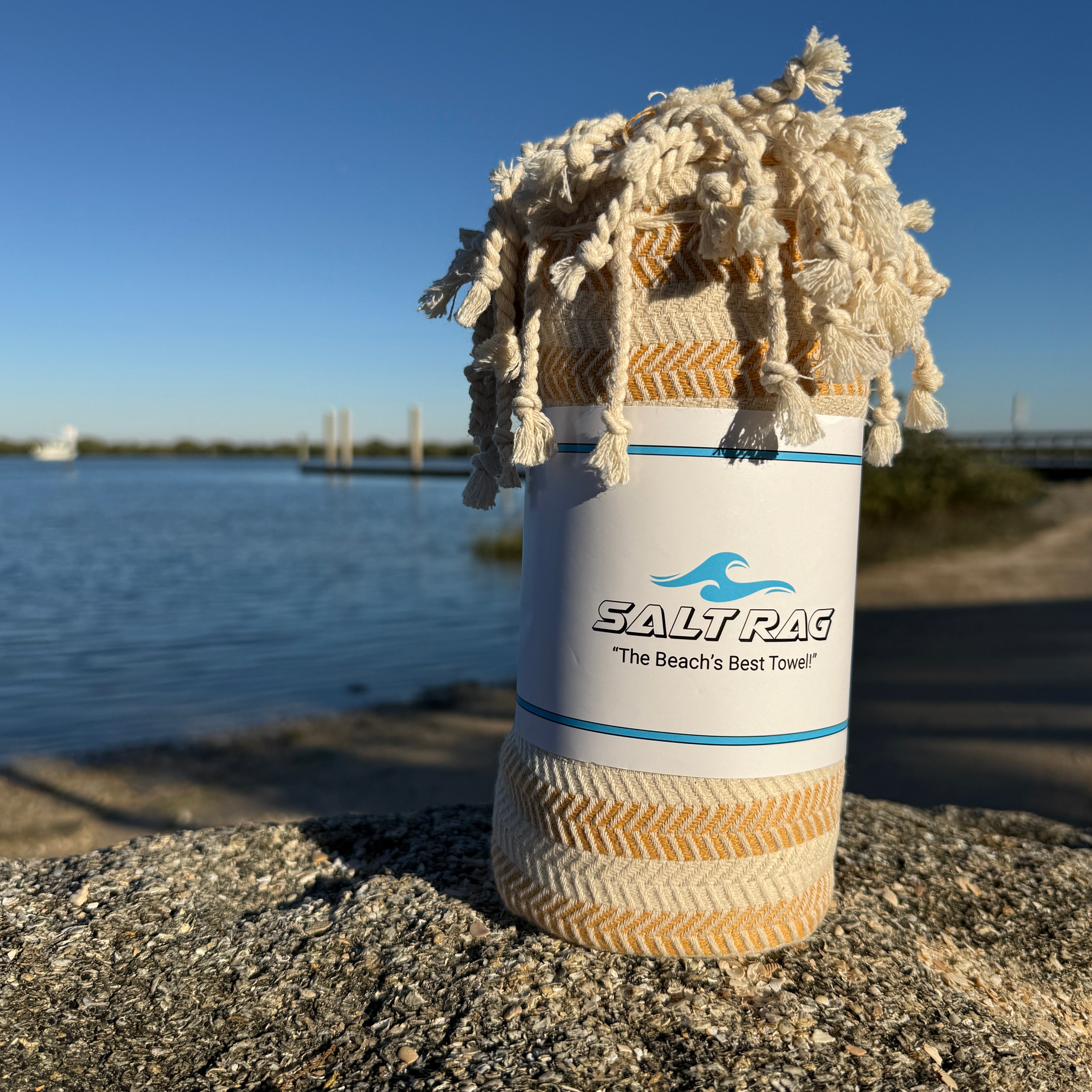 The Tidemark Rag (Yellow) – Salt Rag™ Turkish Beach Towel