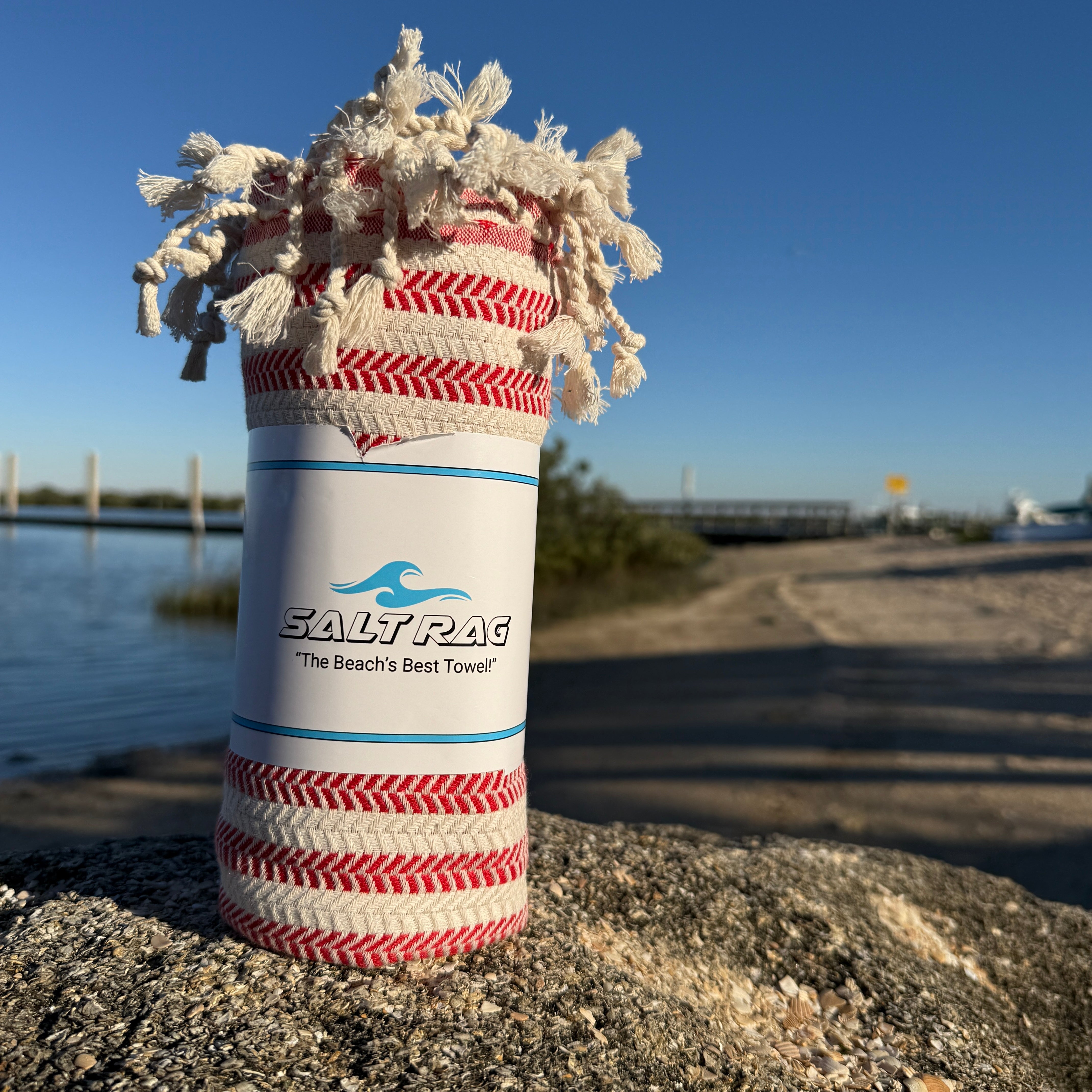 The Tidemark Rag (Red) – Salt Rag™ Turkish Beach Towel