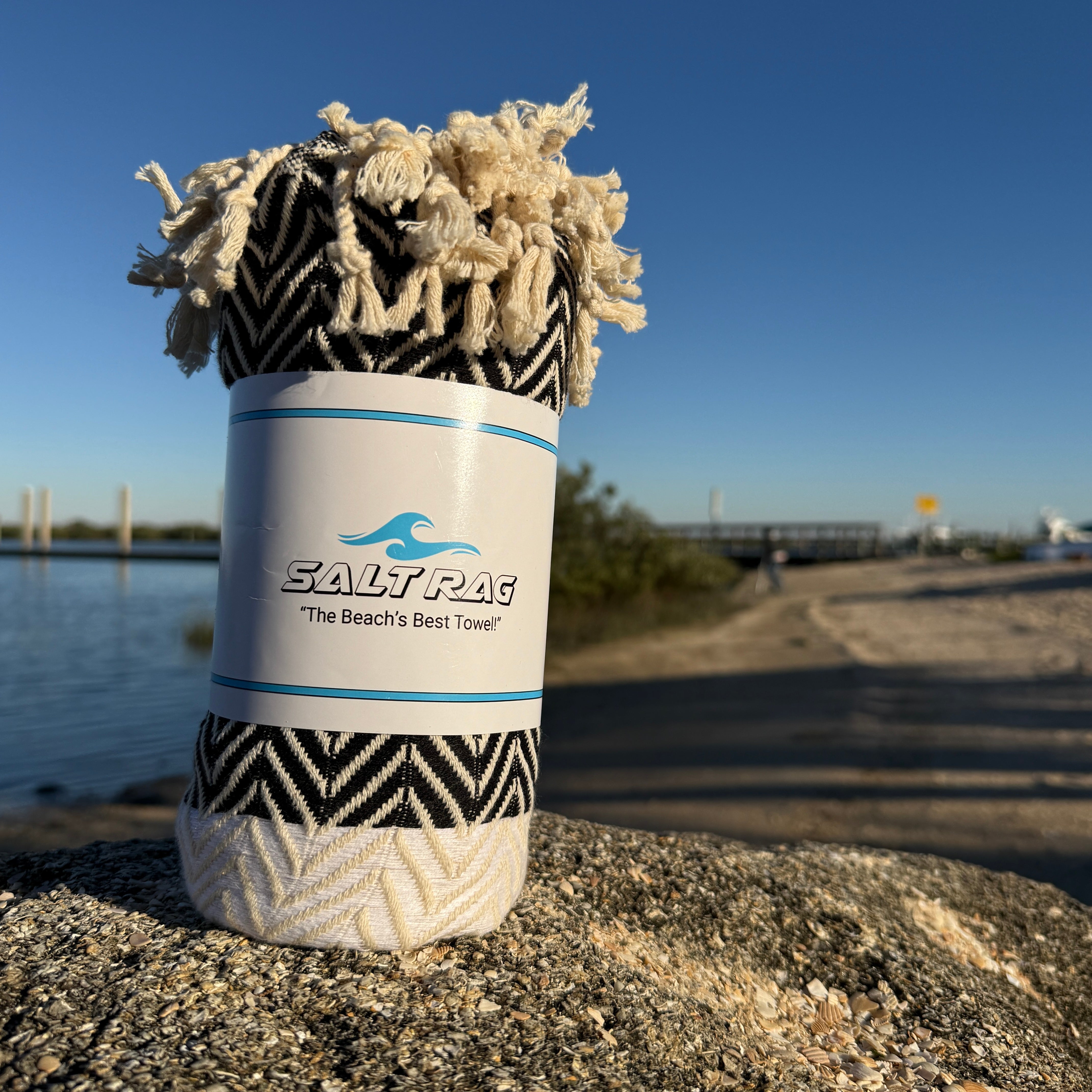 The Royal Rag (Black) – Salt Rag™ Turkish Beach Towel