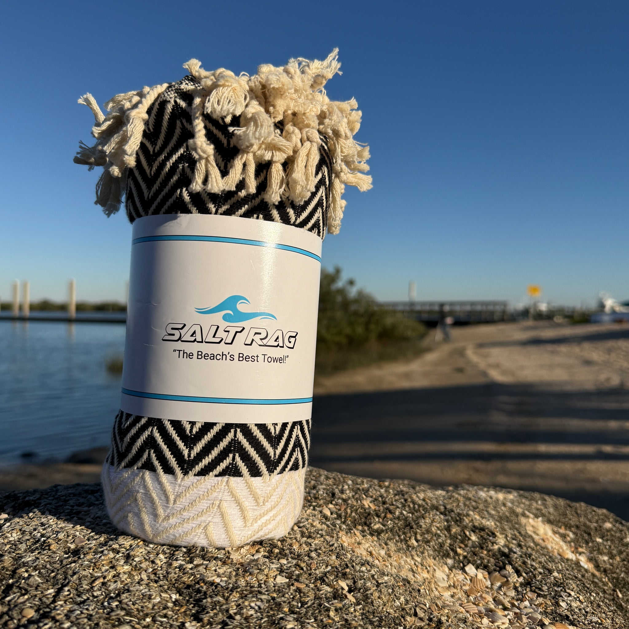 The Royal Rag (Black) – Salt Rag™ Turkish Beach Towel