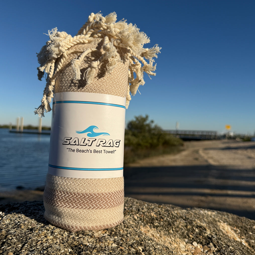 The Jetty Rag (Tan) – Salt Rag™ Turkish Beach Towel