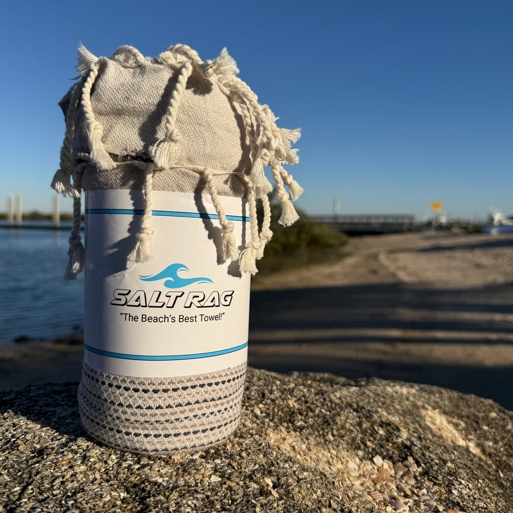 The Angler Rag (Grey) - Salt Rag™ Turkish Beach Towel