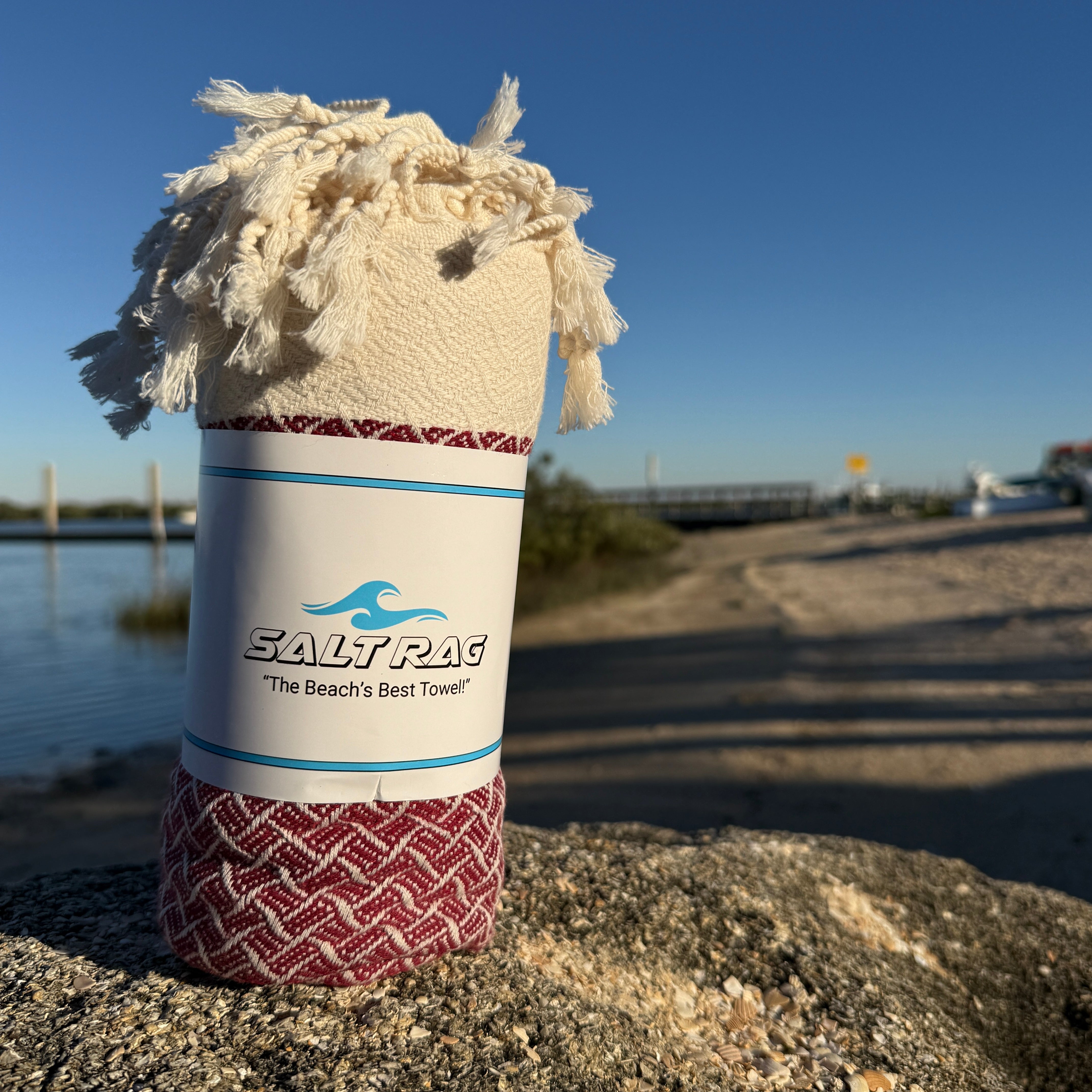 The Wave Rag (Red) – Salt Rag™ Turkish Beach Towel