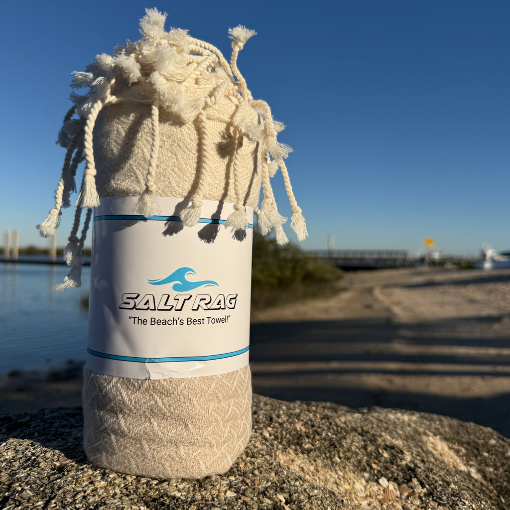 The Wave Rag (Tan) – Salt Rag™ Turkish Beach Towel