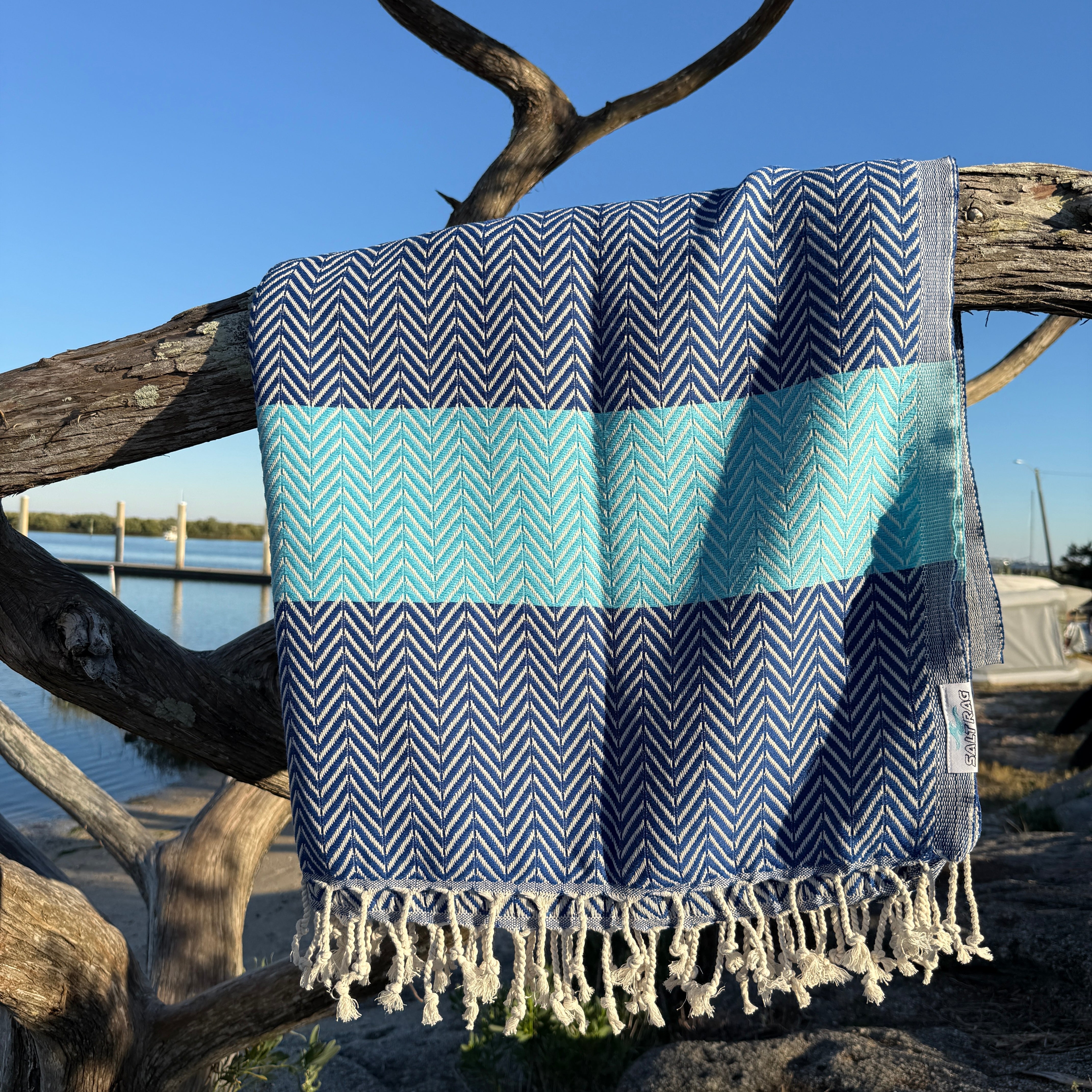 The Royal Rag (Blue) - Salt Rag™ Turkish Beach Towel