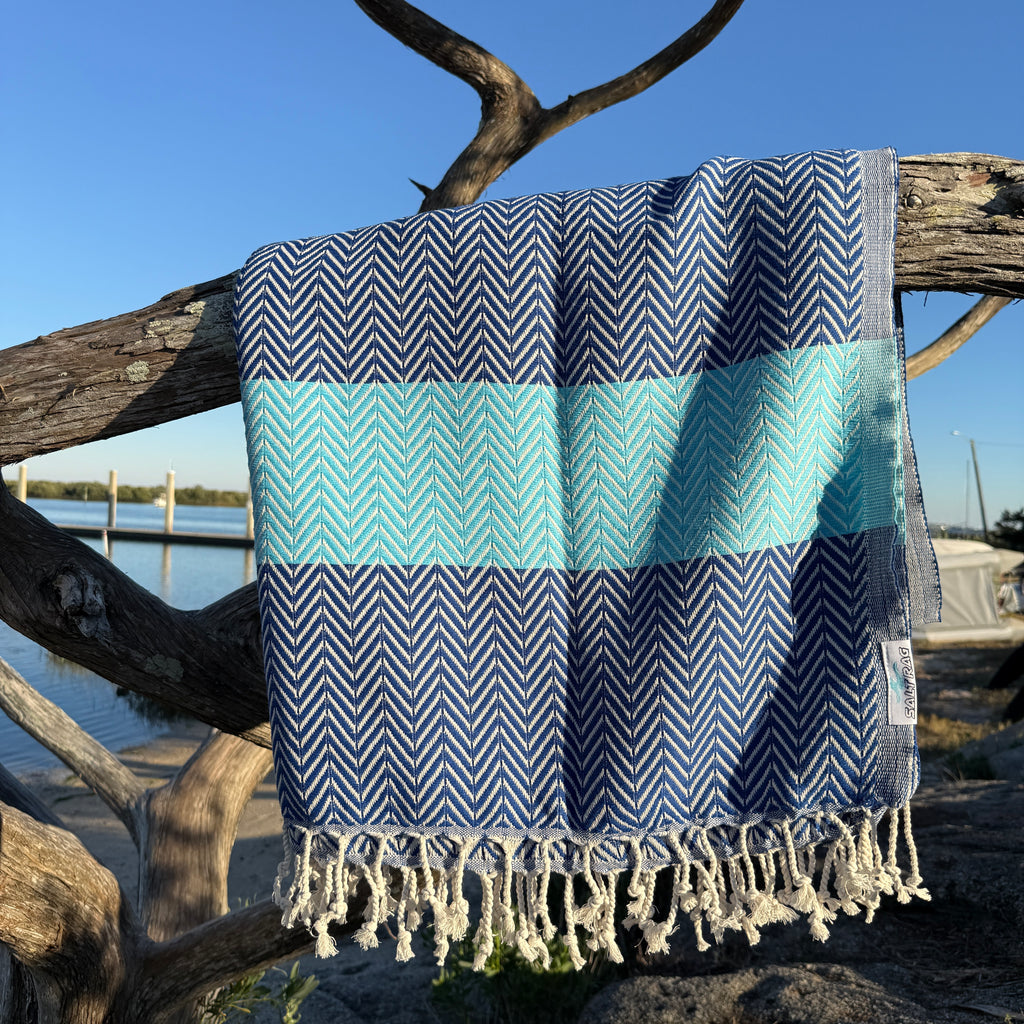 The Royal Rag (Blue) - Salt Rag™ Turkish Beach Towel