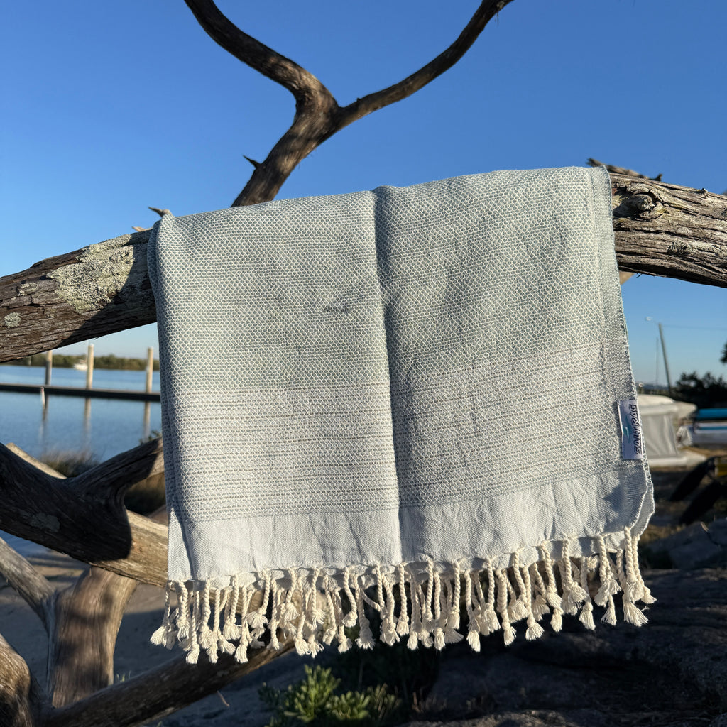 The Angler Rag (Aqua) – Salt Rag™ Turkish Beach Towel