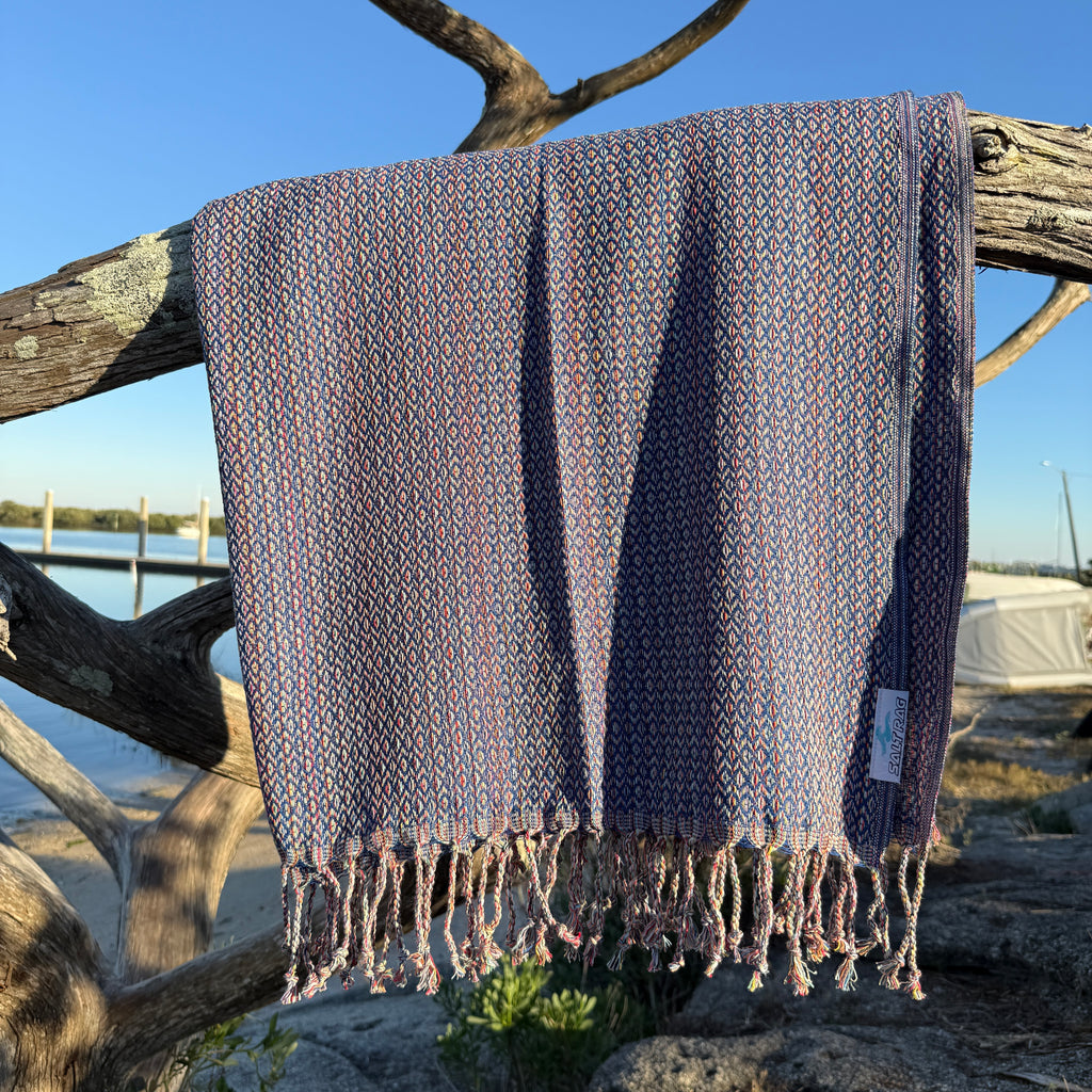 The Ahi Rag (Blue) - Salt Rag™ Turkish Beach Towel