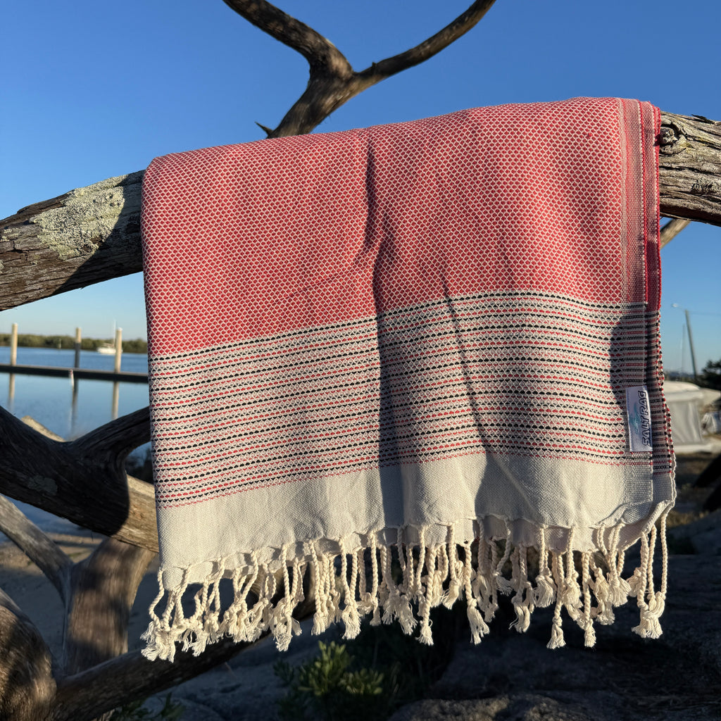 The Angler Rag (Red) – Salt Rag™ Turkish Beach Towel
