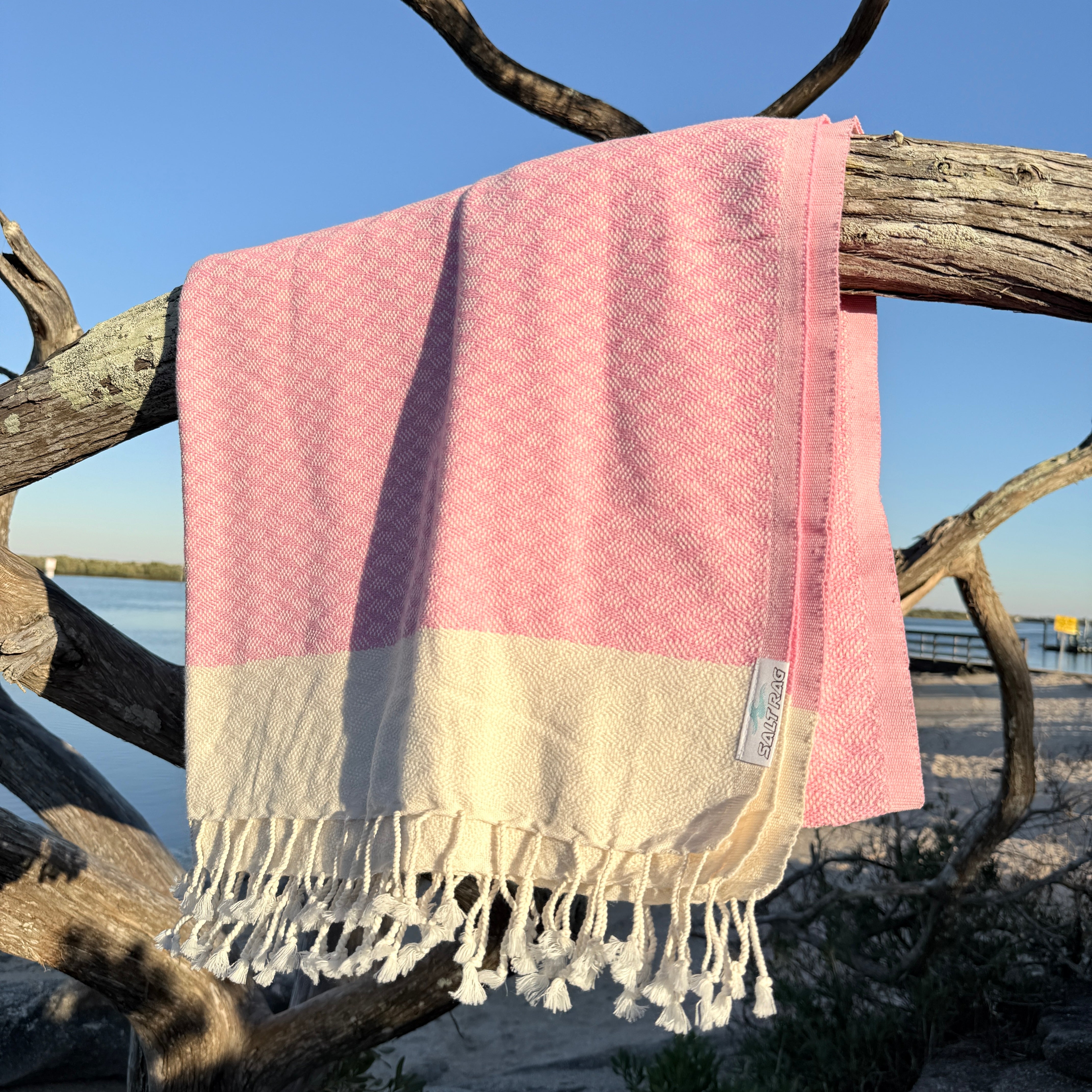 The Ripple Rag (Pink) – Salt Rag™ Turkish Beach Towel