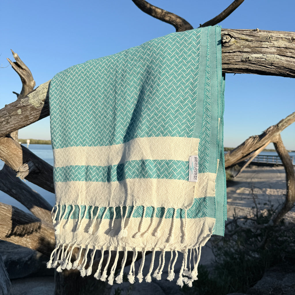 The Wave Rag (Green) – Salt Rag™ Turkish Beach Towel