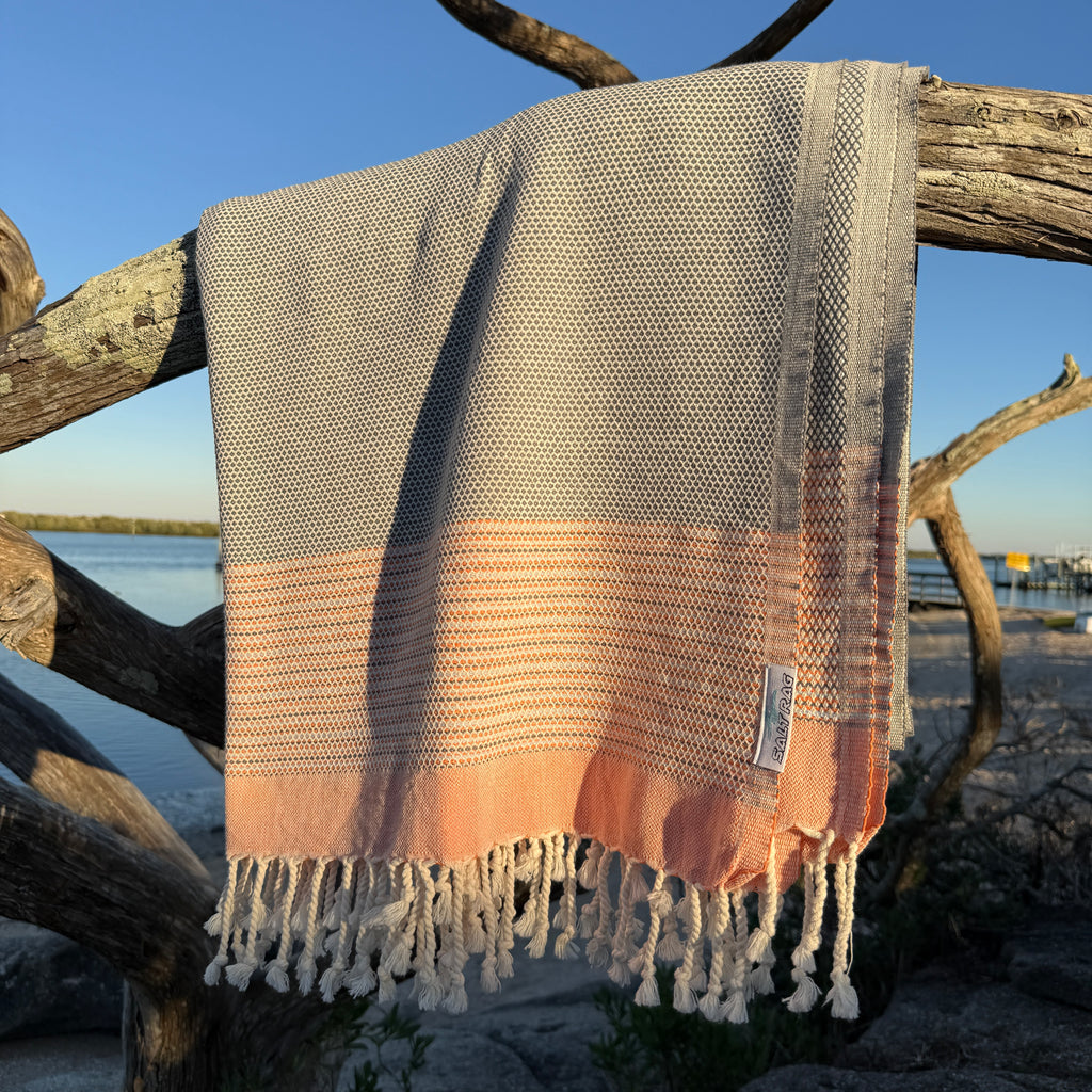 The Angler Rag (Orange) – Salt Rag™ Turkish Beach Towel