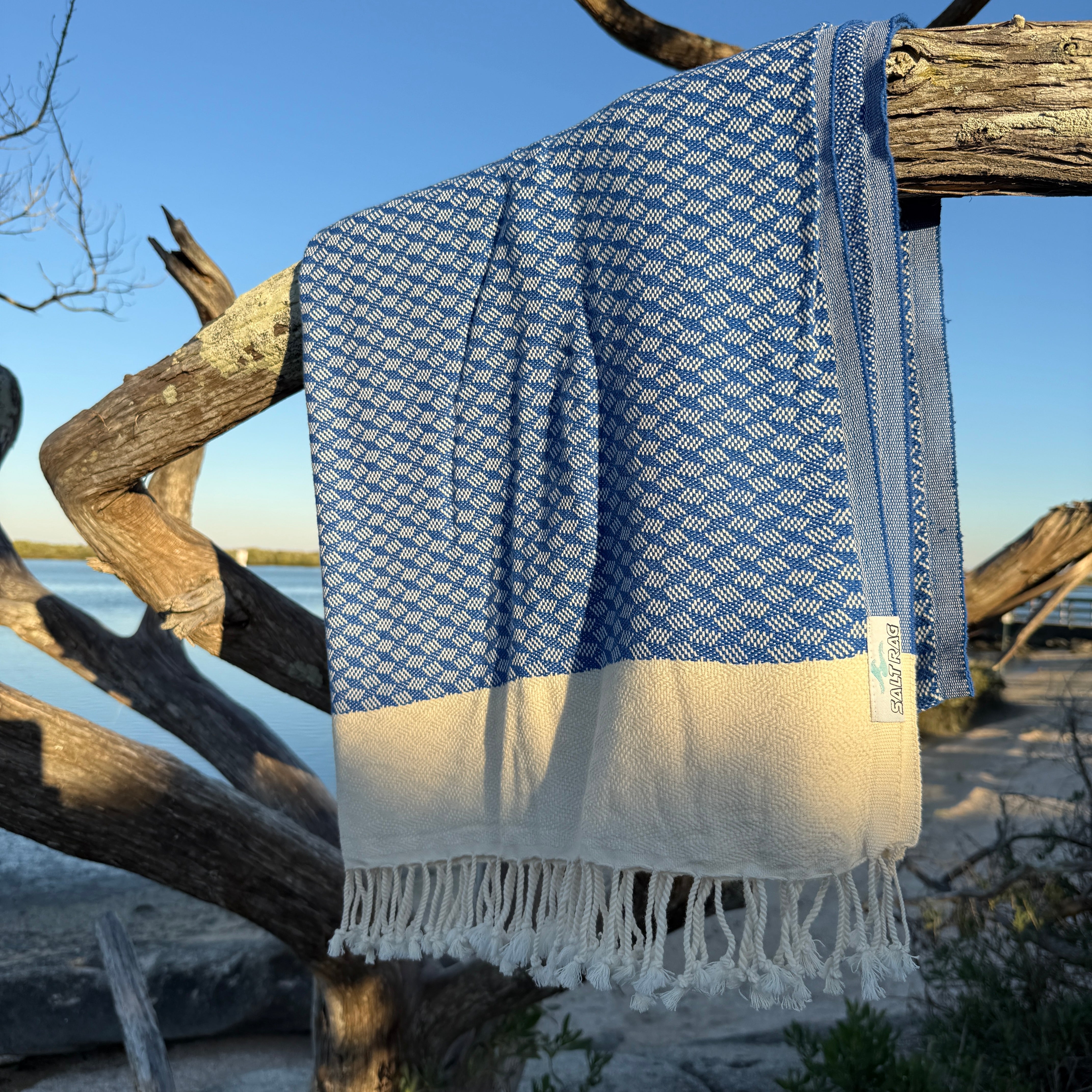 The Ripple Rag (Blue) – Salt Rag™ Turkish Beach Towel