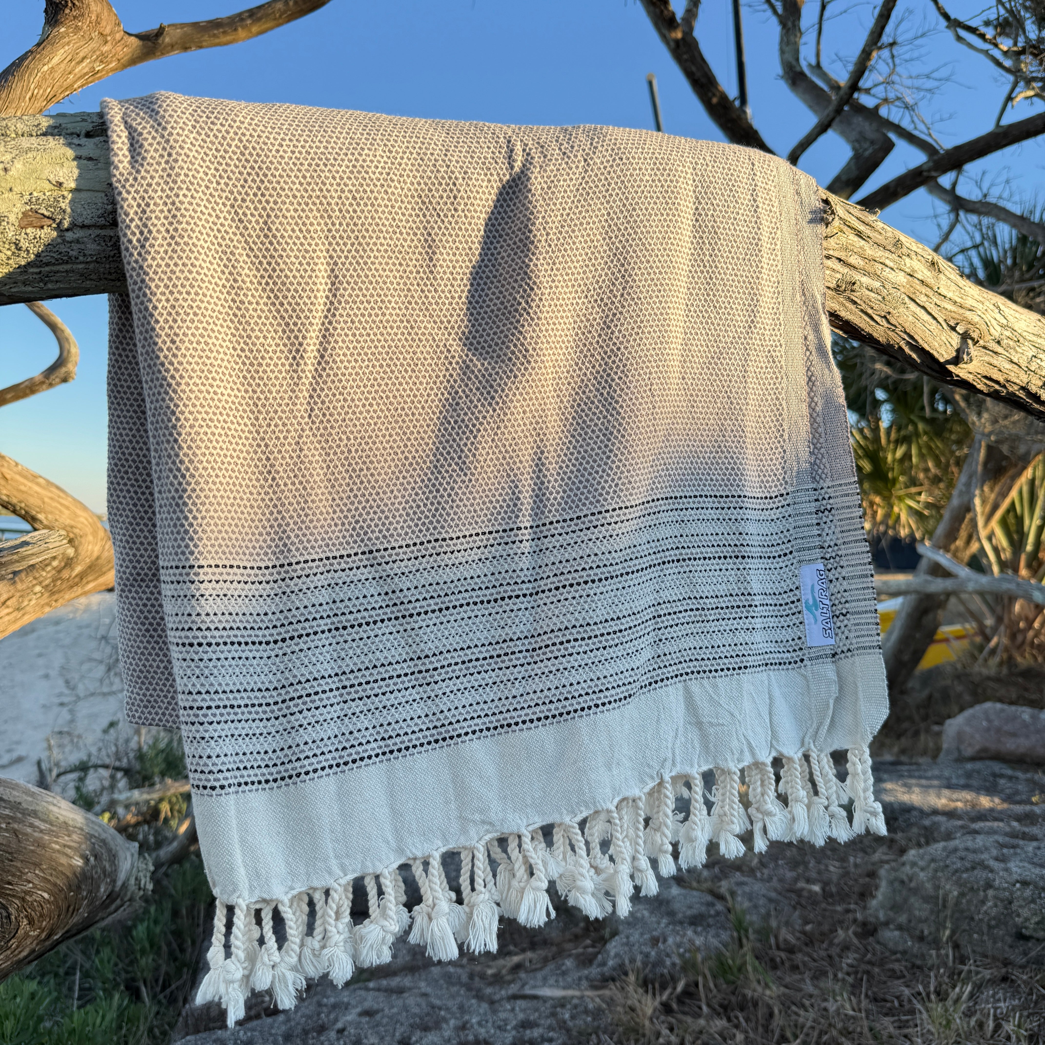 The Angler Rag (Grey) - Salt Rag™ Turkish Beach Towel