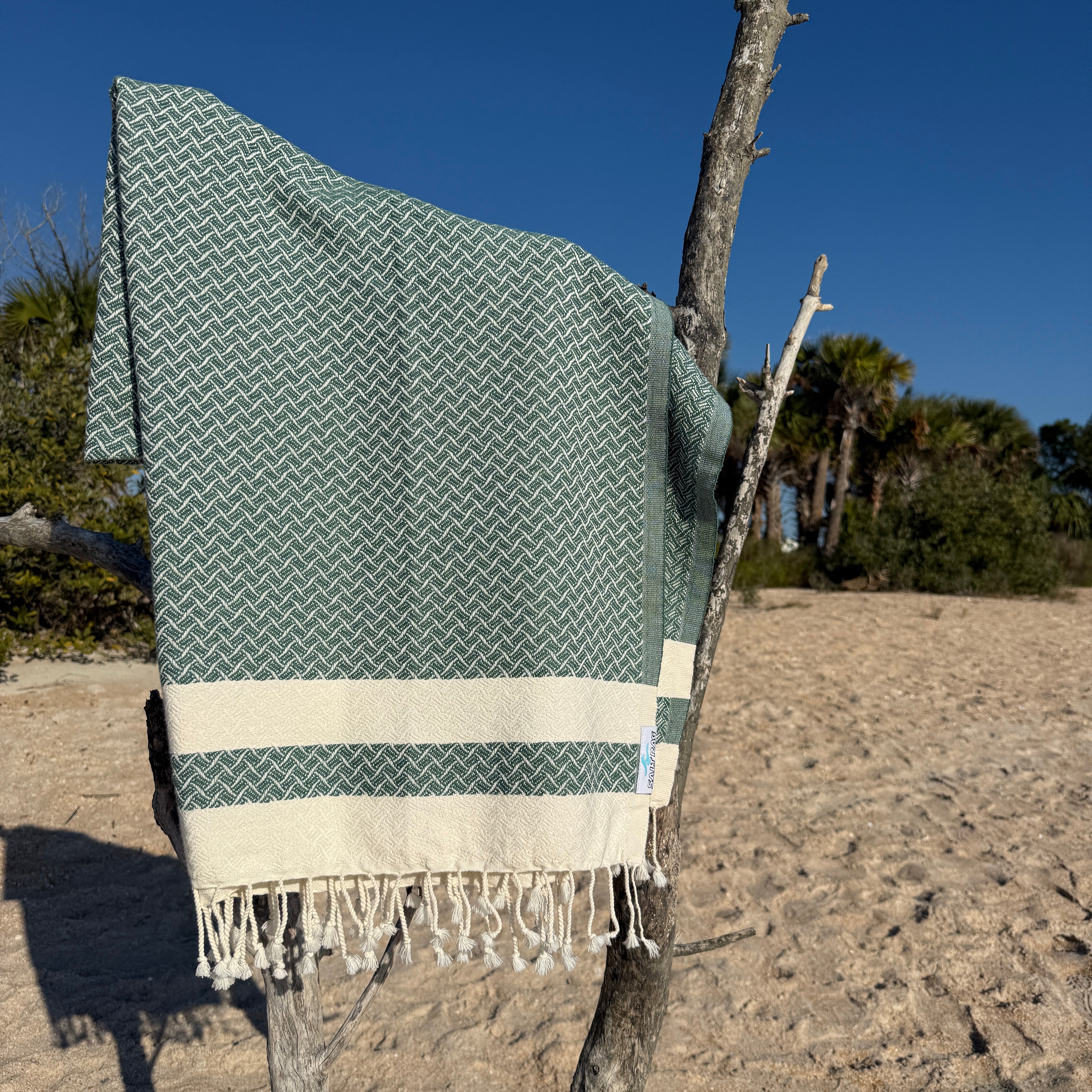 The Wave Rag (Dark Green) – Salt Rag™ Turkish Beach Towel