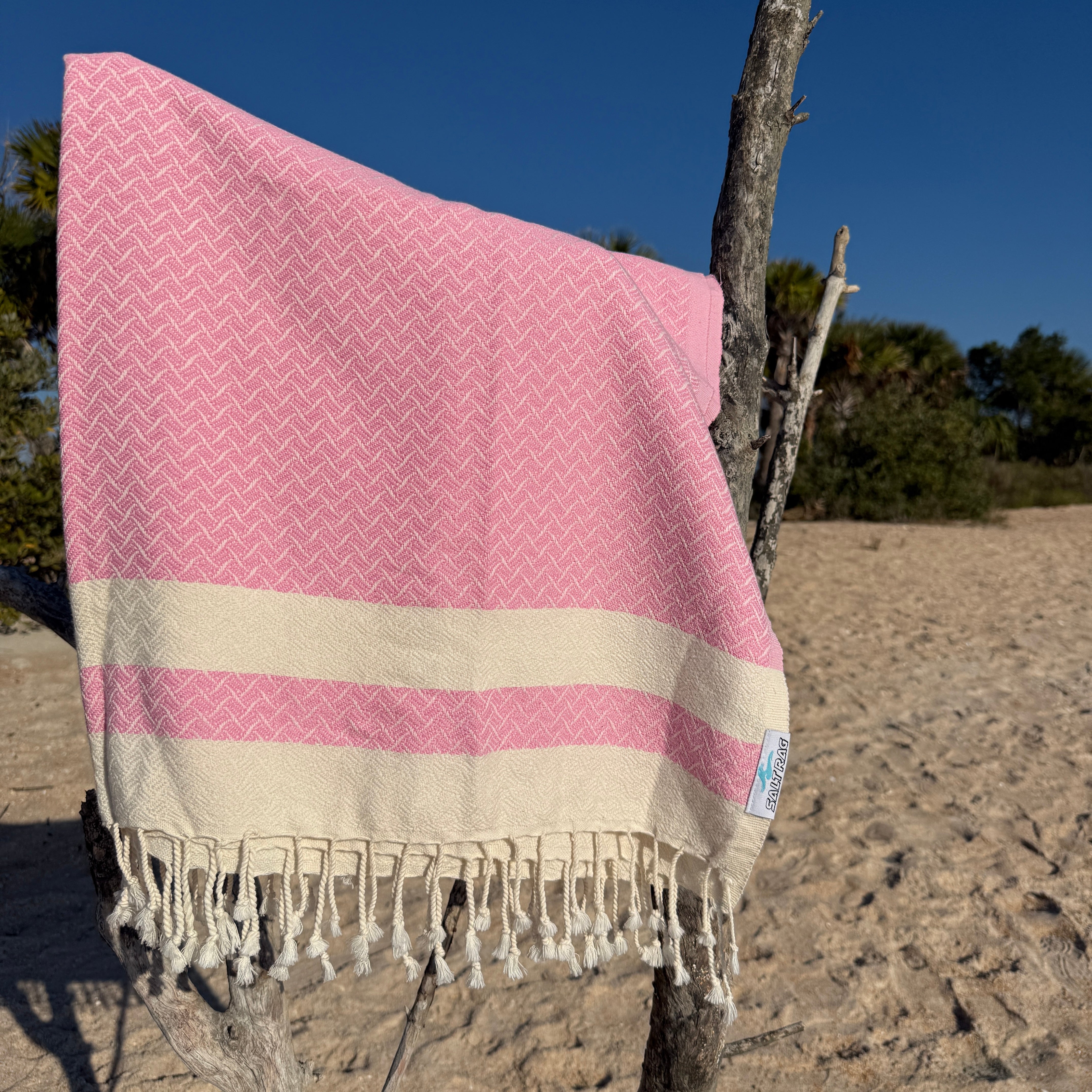The Wave Rag (Pink) – Salt Rag™ Turkish Beach Towel