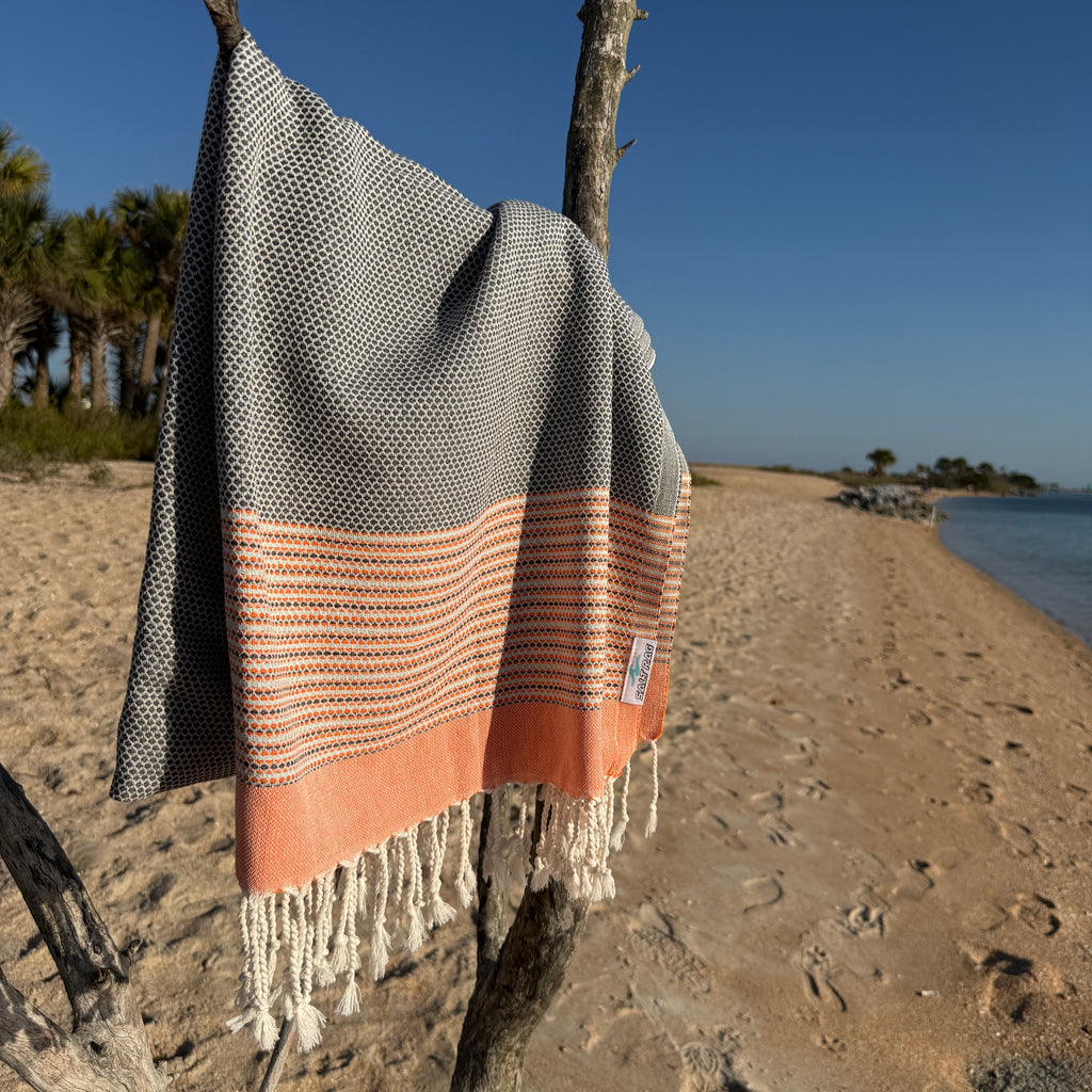 The Angler Rag (Orange) – Salt Rag™ Turkish Beach Towel