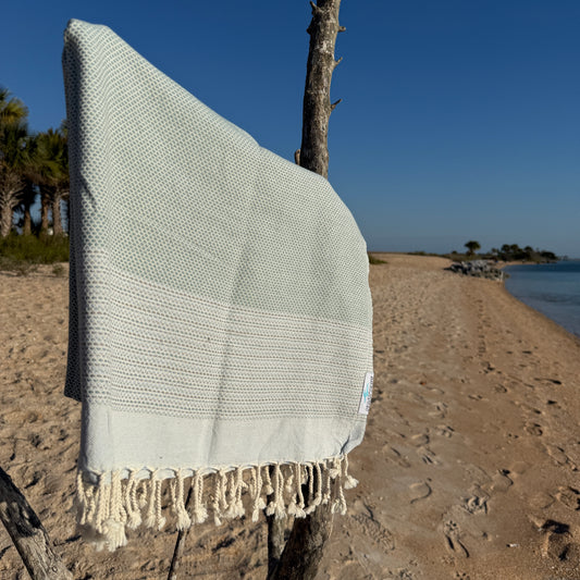 The Angler Rag (Aqua) – Salt Rag™ Turkish Beach Towel