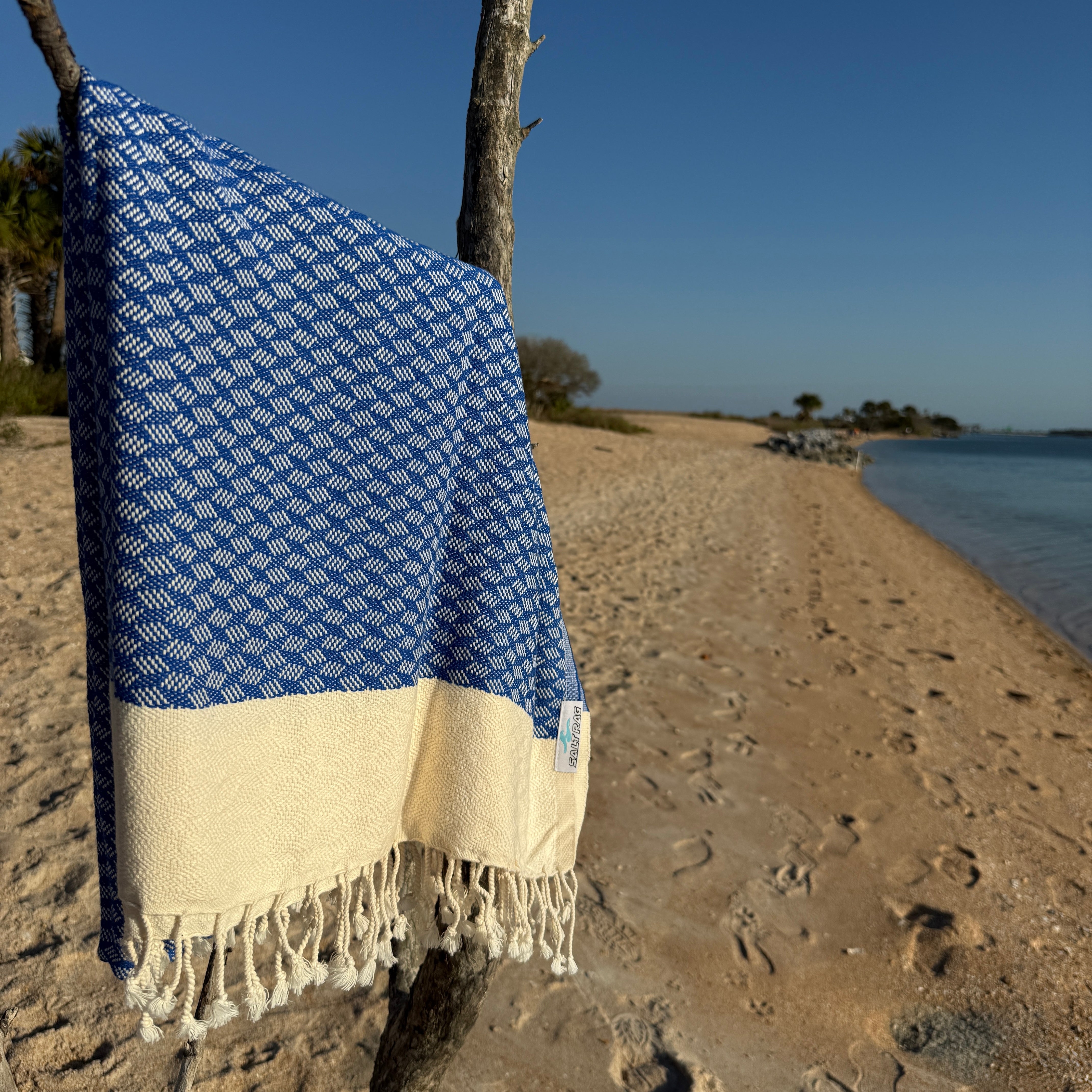 The Ripple Rag (Blue) – Salt Rag™ Turkish Beach Towel
